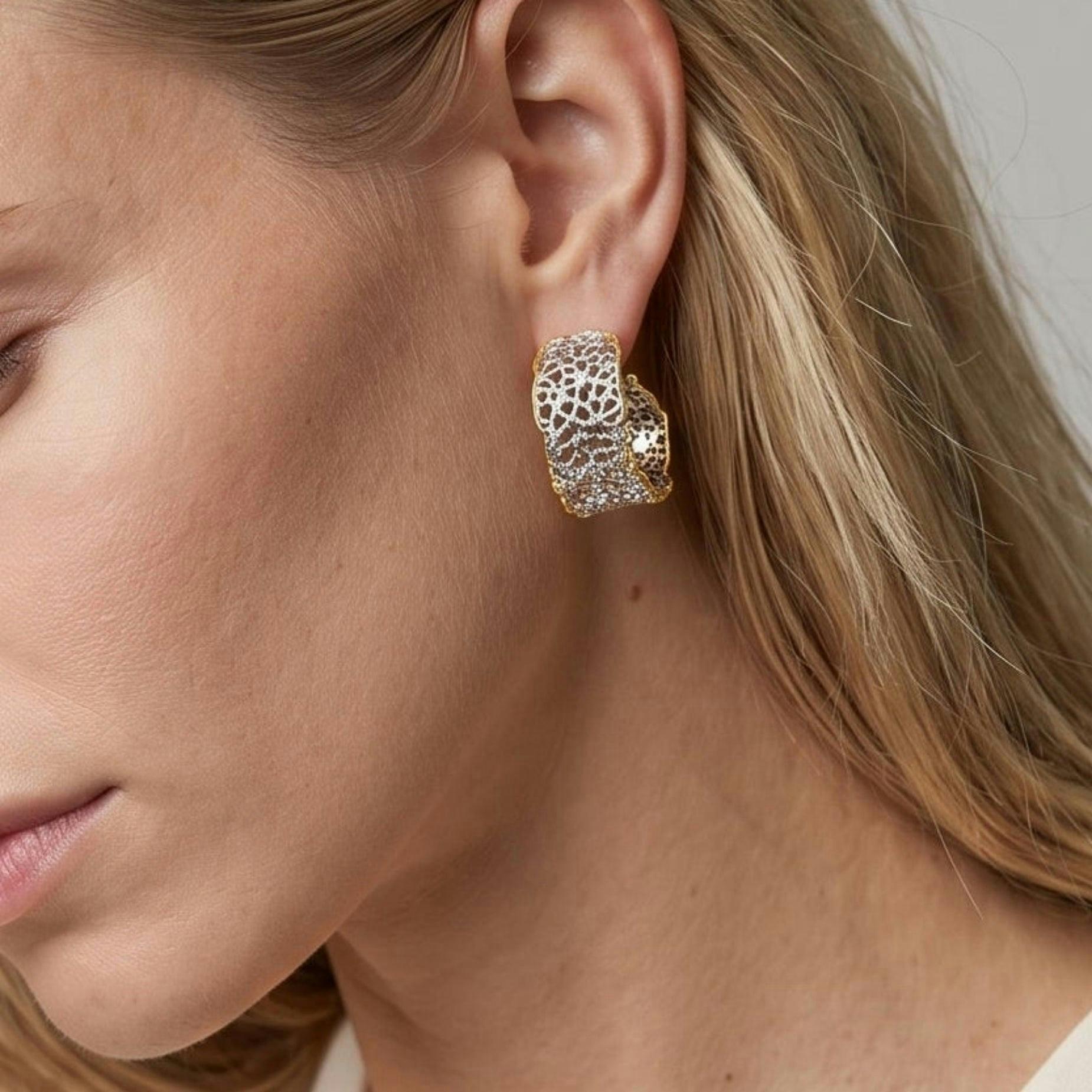 Kin Mixed Metal Filigree Hoops , view 4 of 5