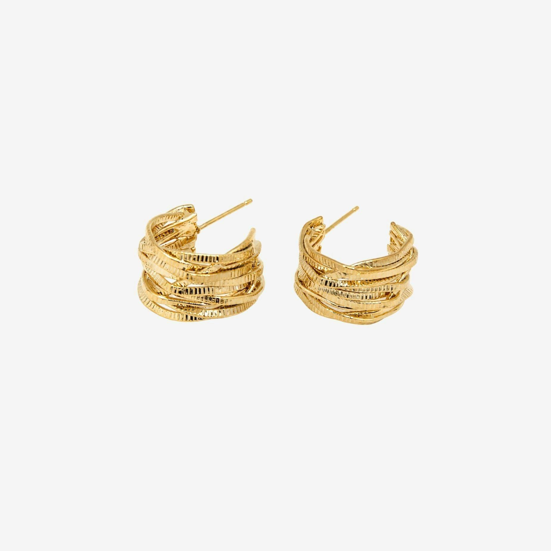 Kin Twisted Gold Hoops , view 3 of 6