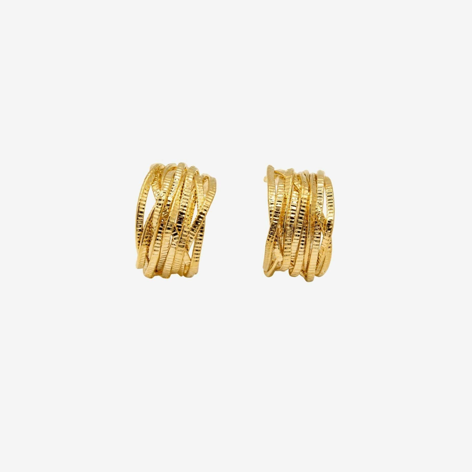 Kin Twisted Gold Hoops , view 5 of 6