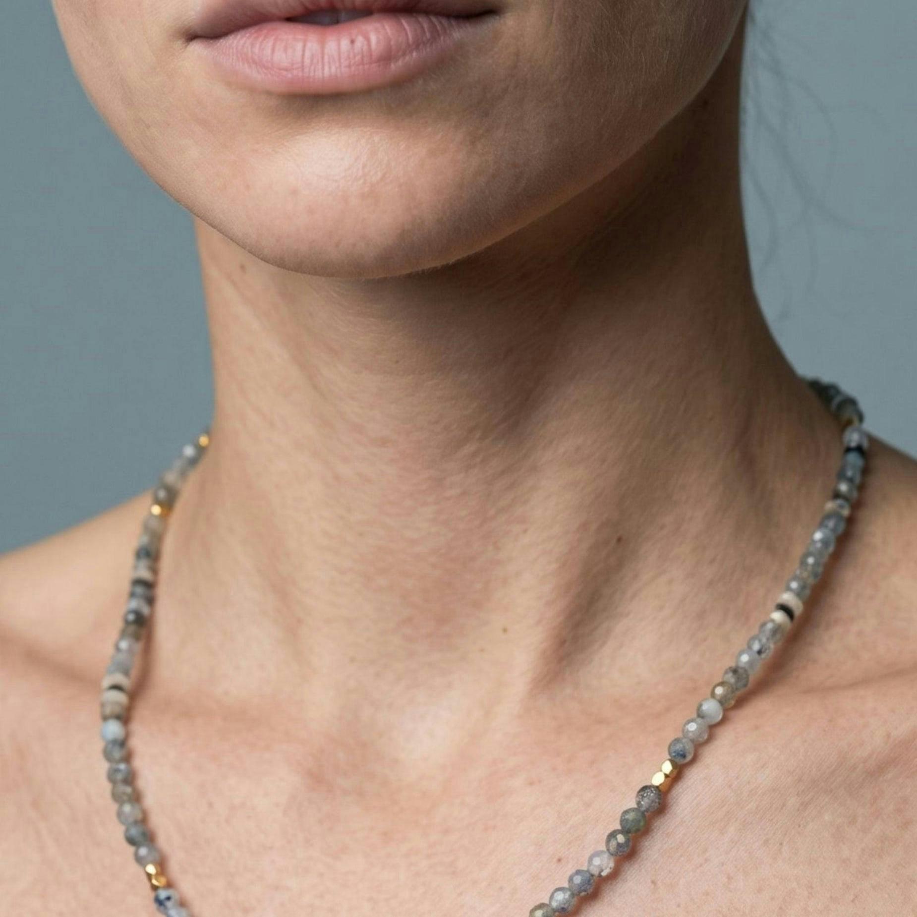 Enso Moonstone Beaded Necklace , view 4 of 5