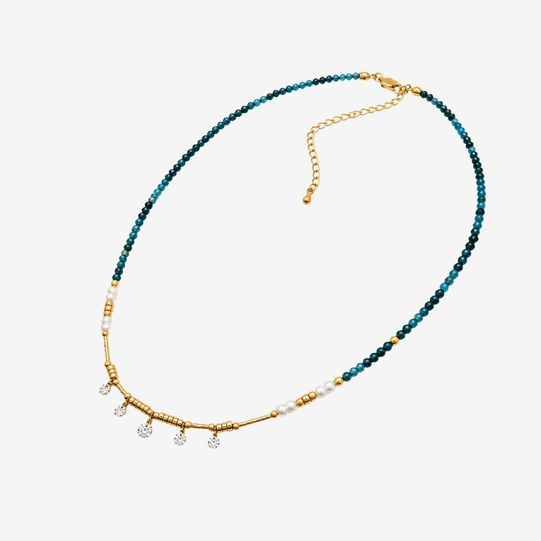Enso Bead and Stone Necklace , view 3 of 5