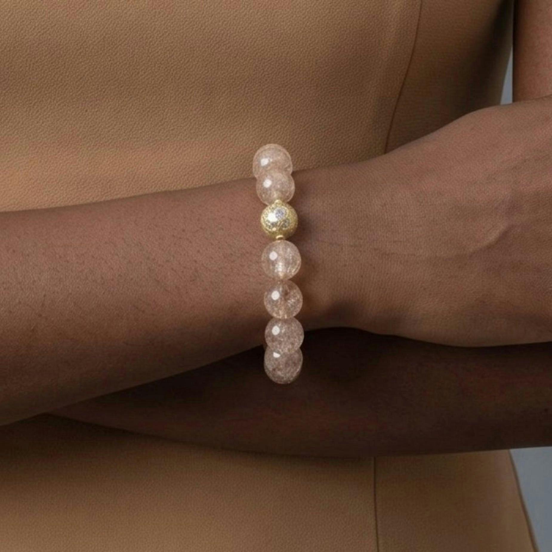 Enso Round Multi Quartz Bead Bracelet , view 4 of 6