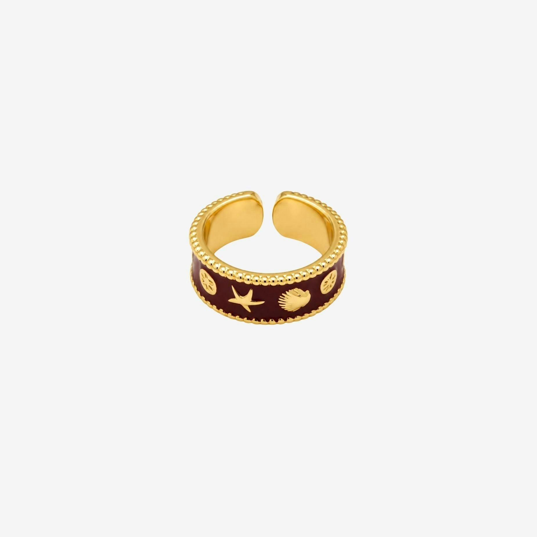 Kin Red and Gold Shell Ring , view 3 of 5