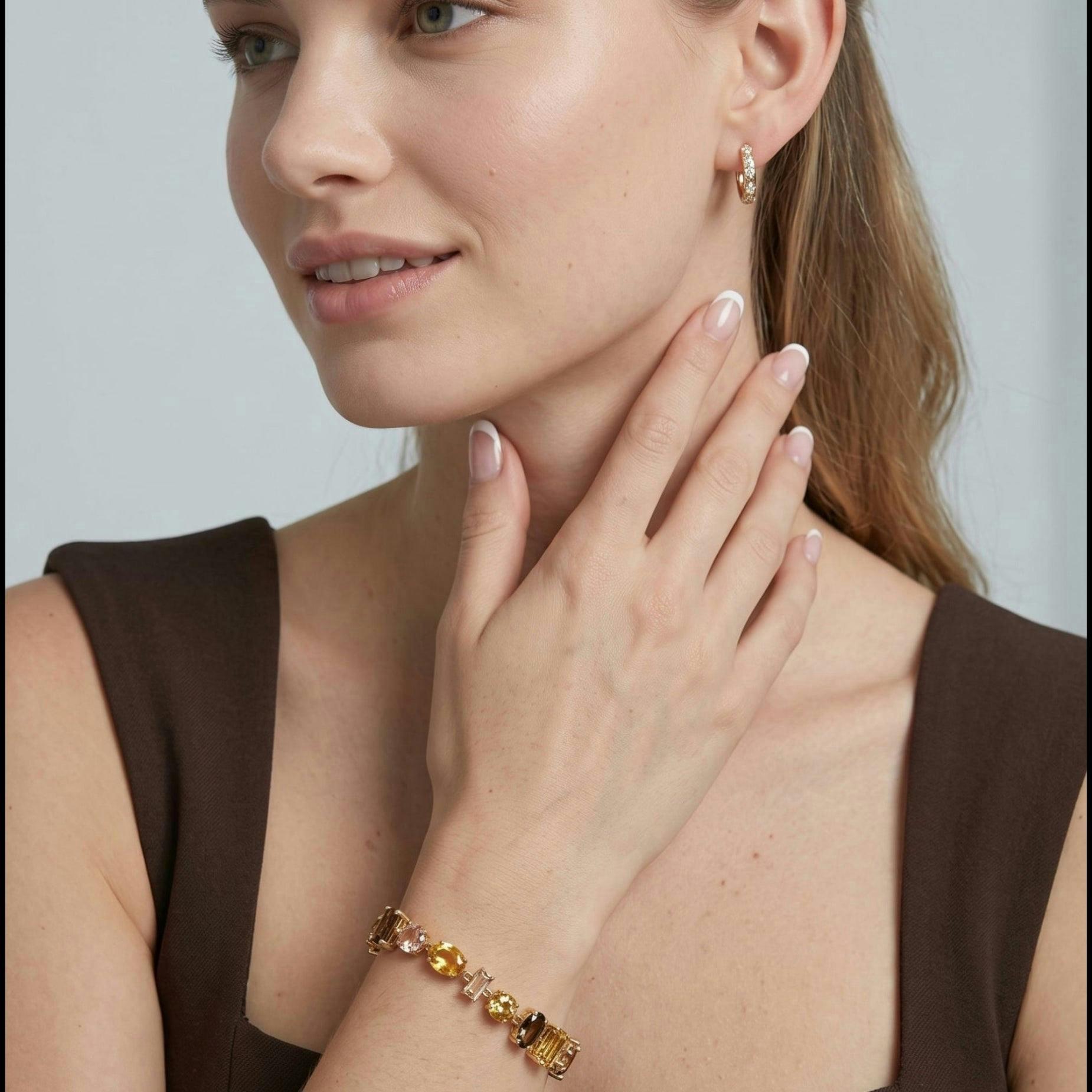 Hanabi Mixed Gold Stone Bracelet , view 2 of 6