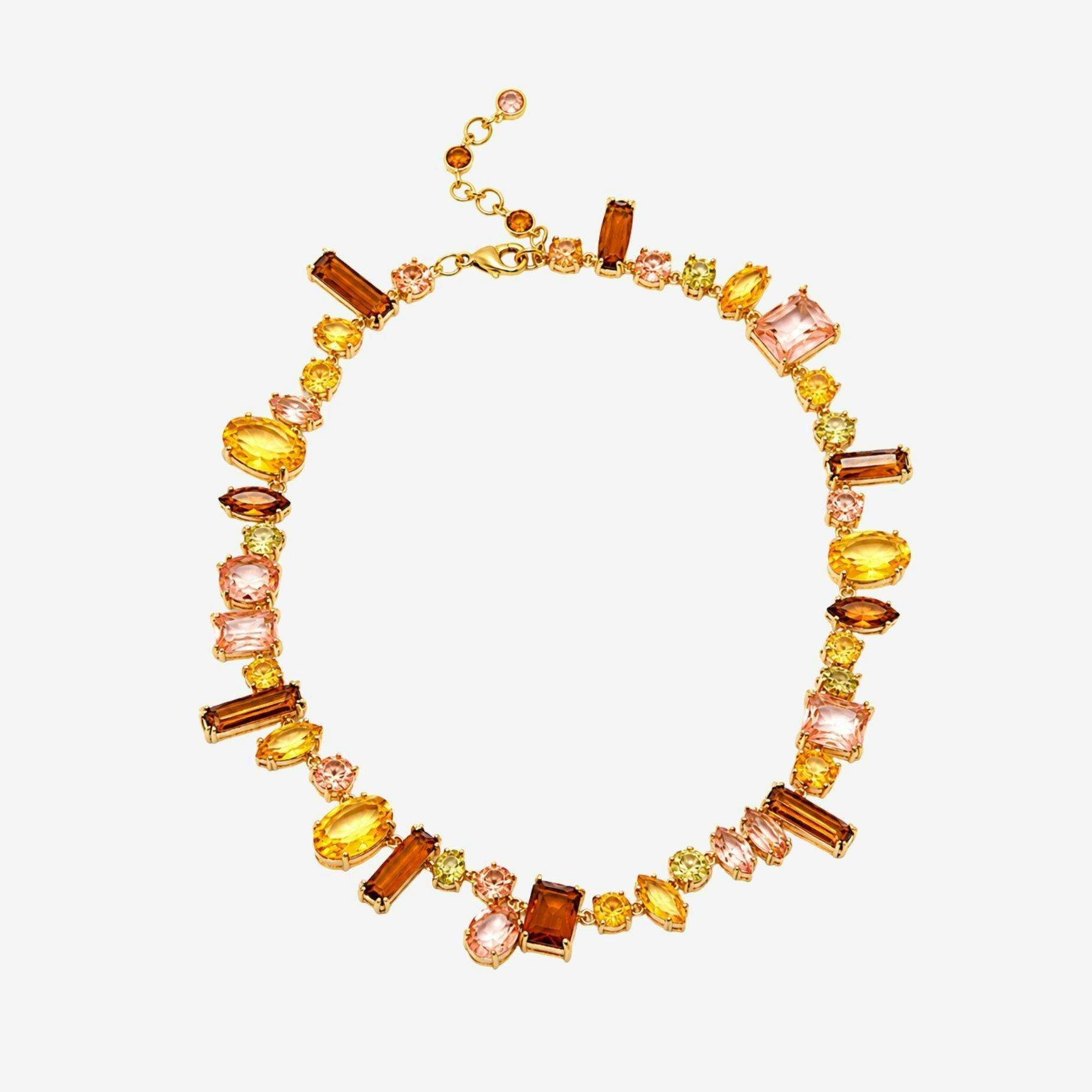 Hanabi Mixed Gold Stone Necklace , view 5 of 6