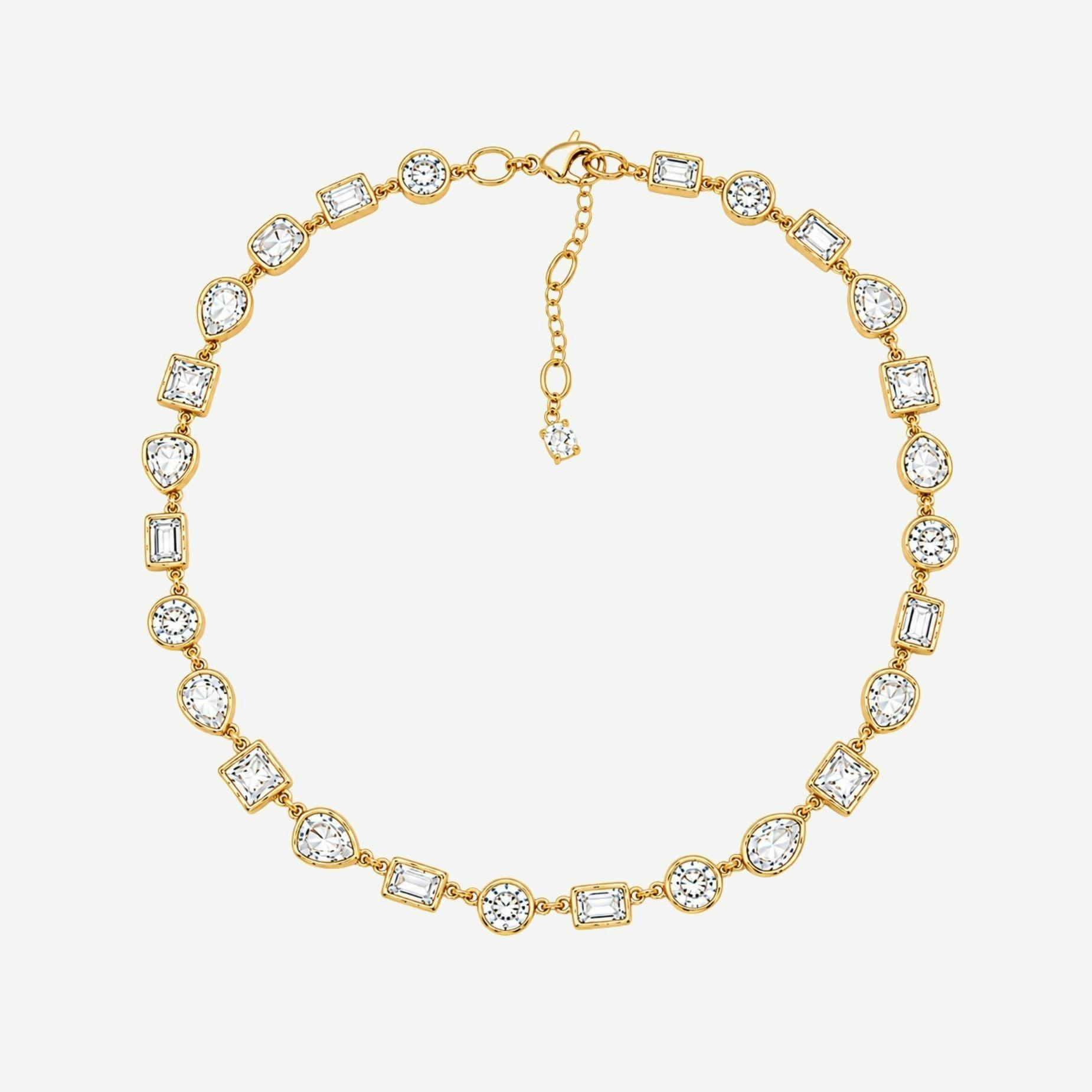Kin Mixed Stone Gold Necklace , view 3 of 5
