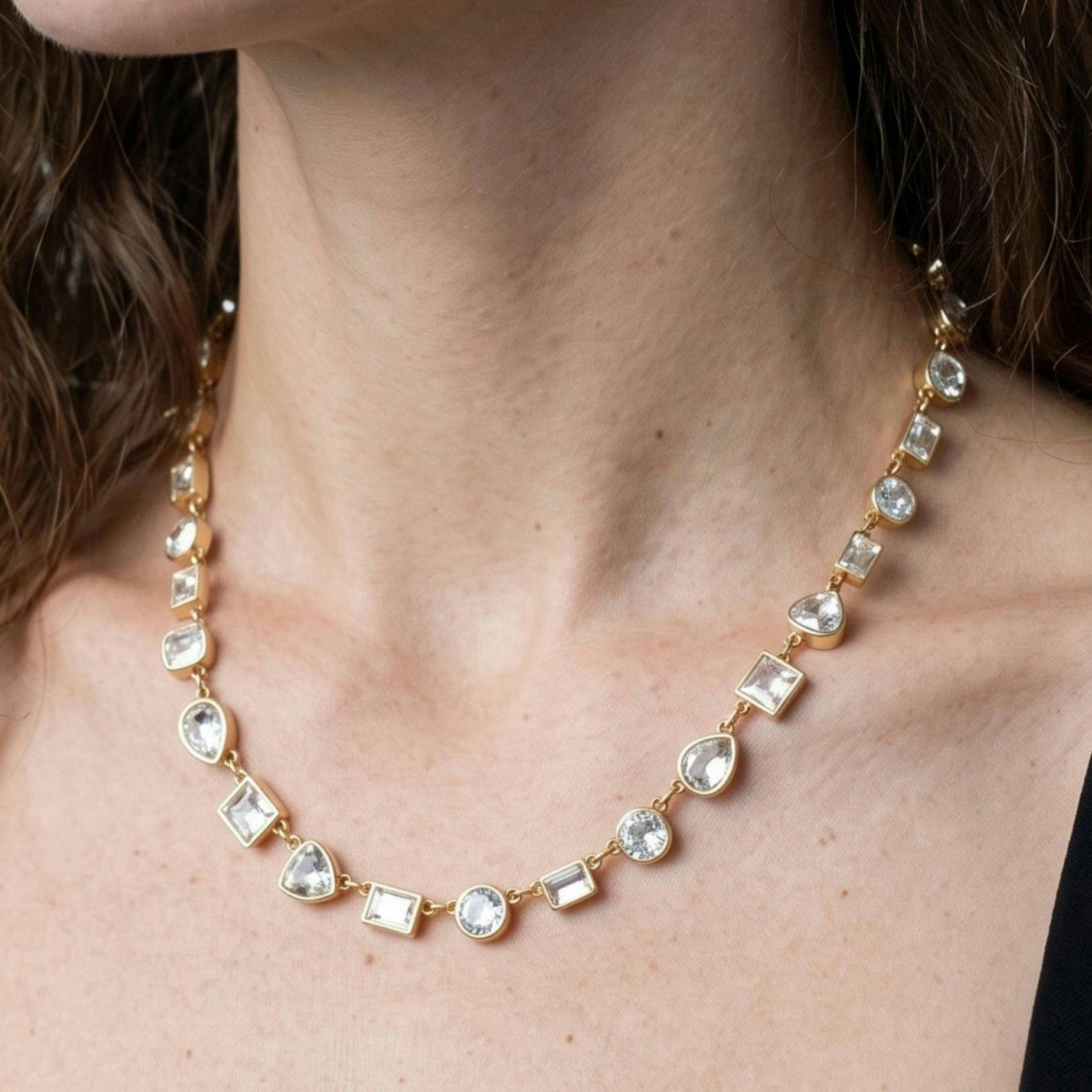 Kin Mixed Stone Gold Necklace , view 4 of 5