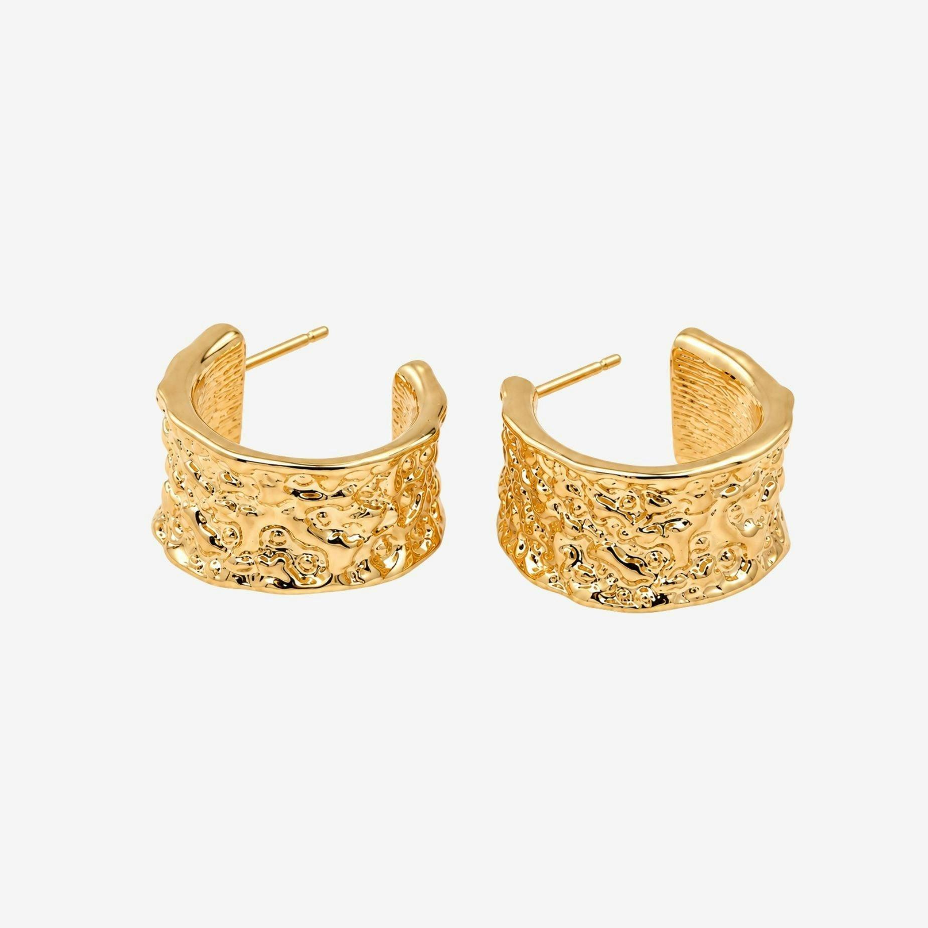 Kin Molten Gold Hoop Earrings , view 5 of 6