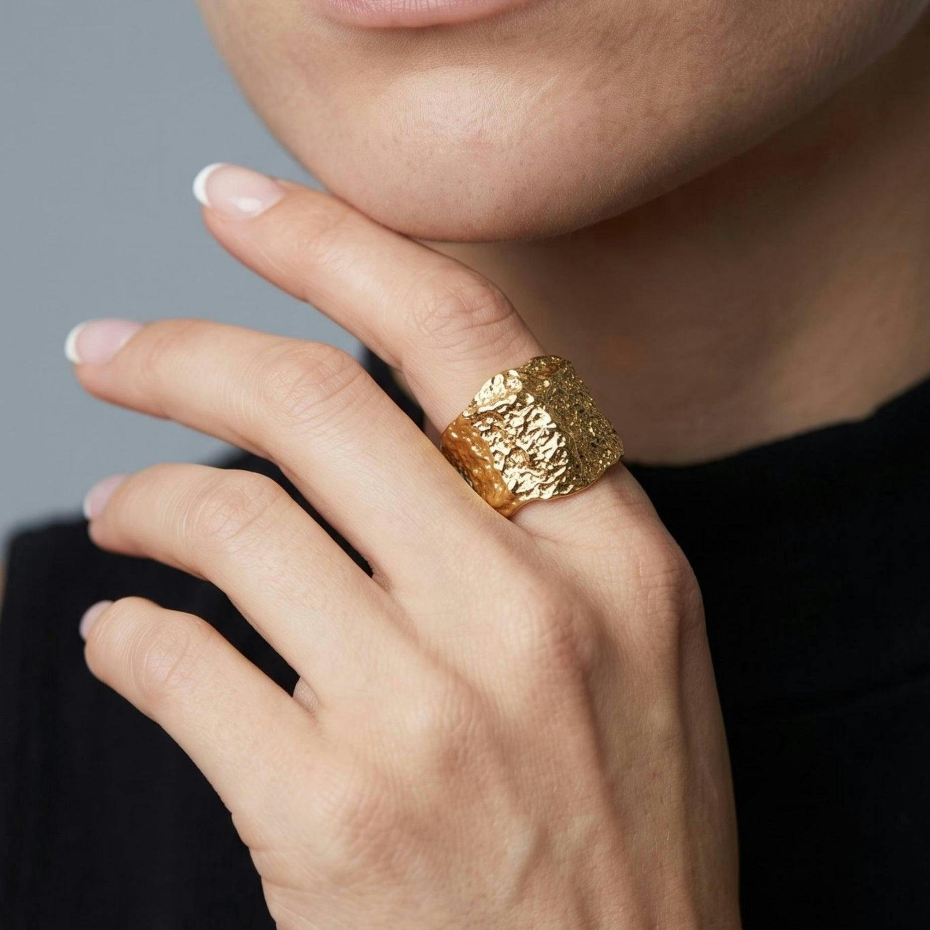 Kin Molten Gold Ring , view 4 of 6
