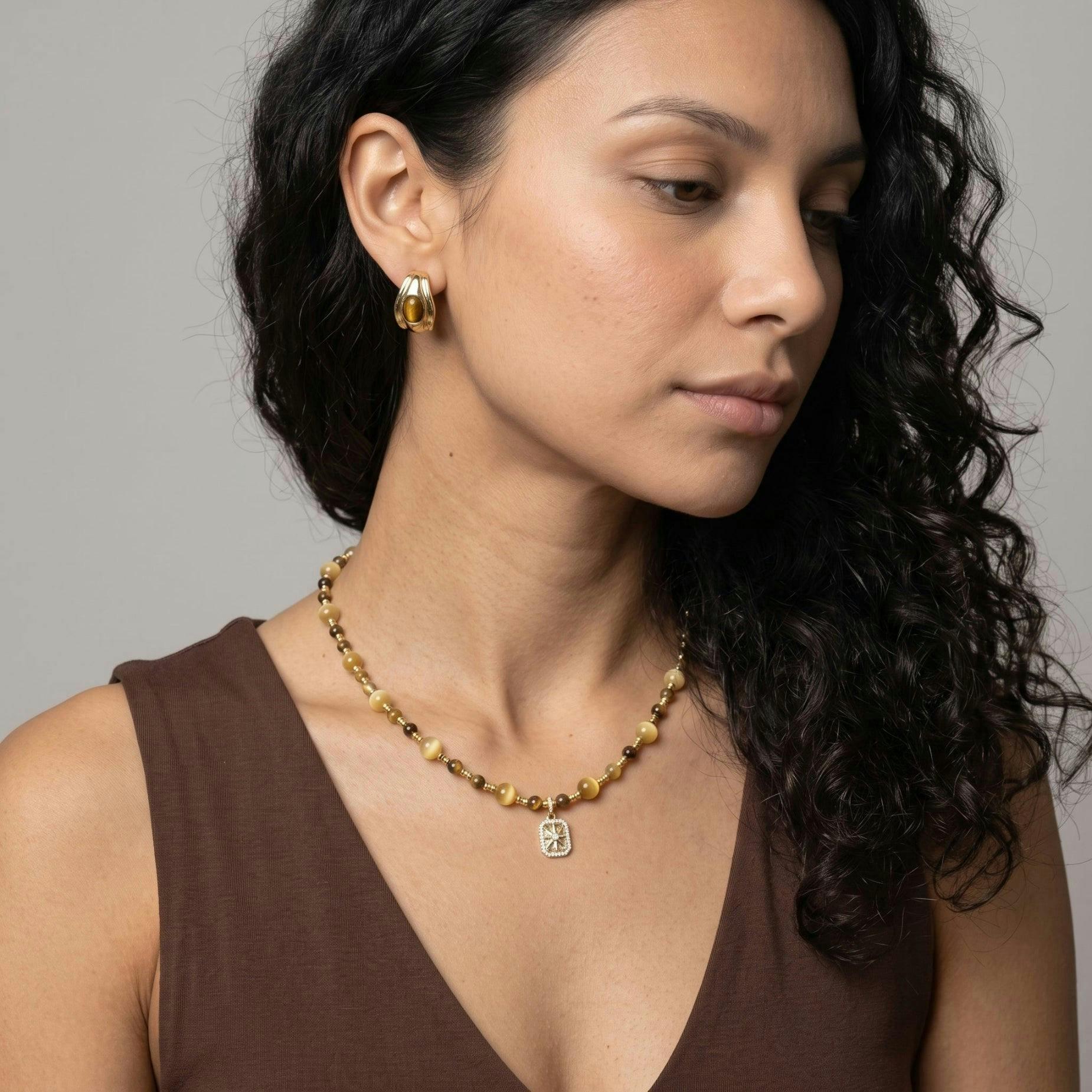 Nekomeishi Gemstone Pendant Necklace , view 2 of 5