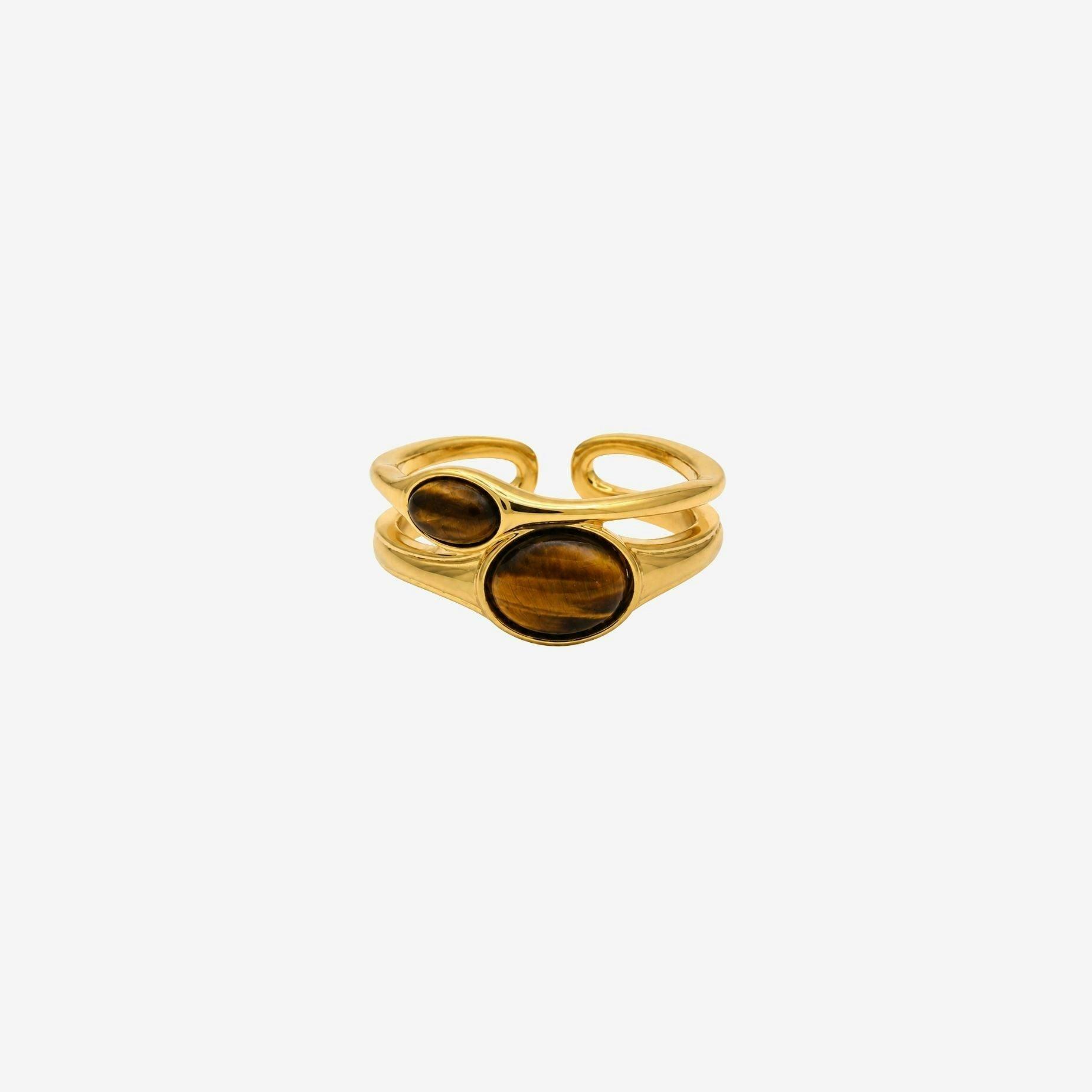 Nekomeishi Tiger's Eye Stone Layered Ring , view 3 of 5