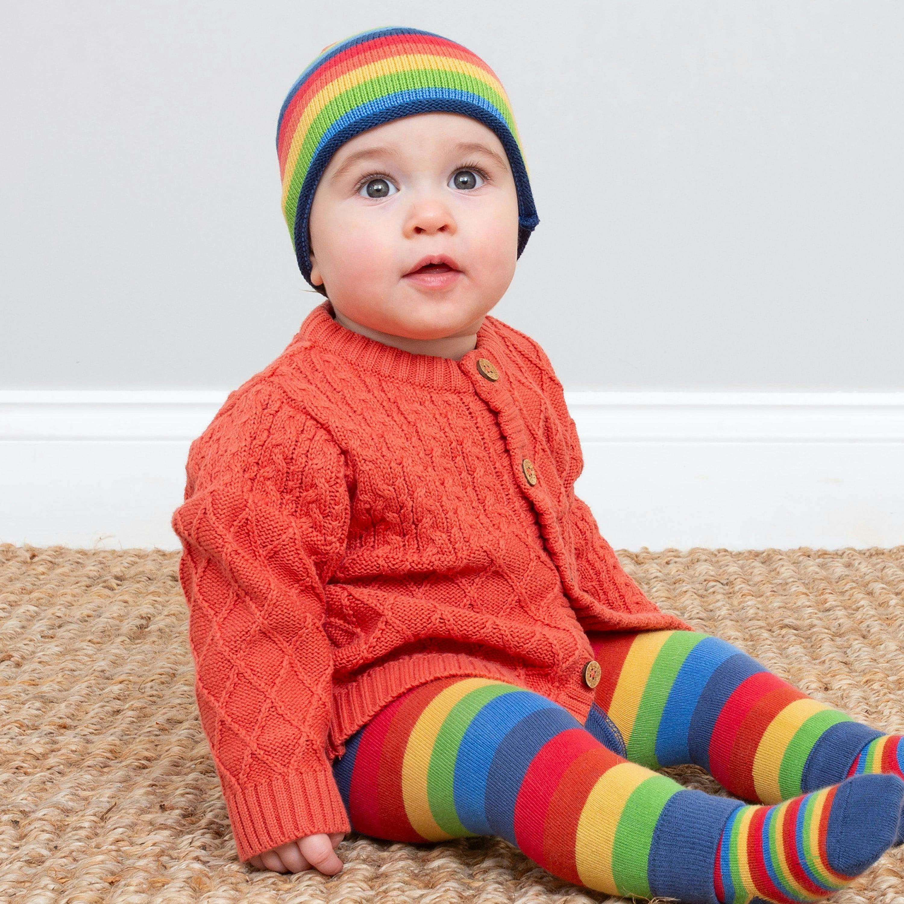 Kids Organic Rainbow Knit Hat , view 3 of 3