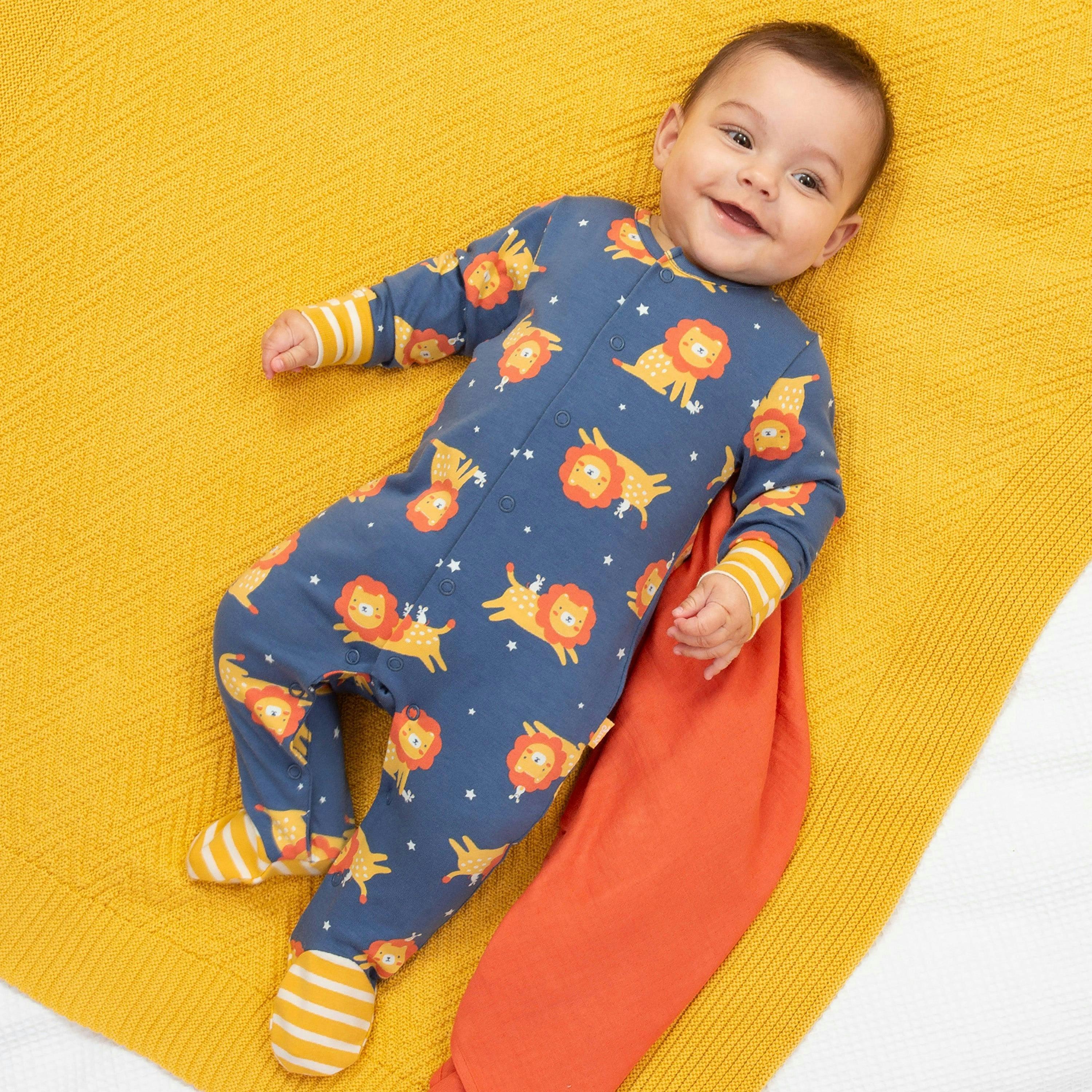 Kids Organic Lion And Mouse Sleepsuit , view 2 of 4