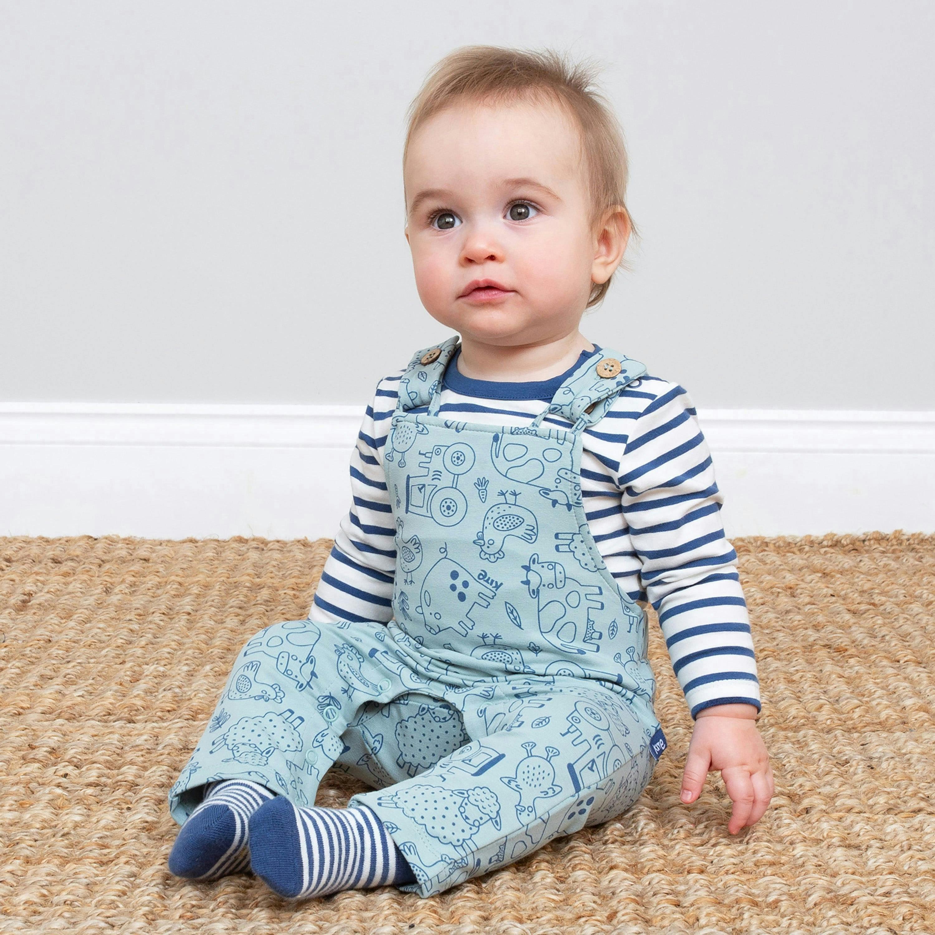 Kids Organic Farmtime Dungarees , view 2 of 4