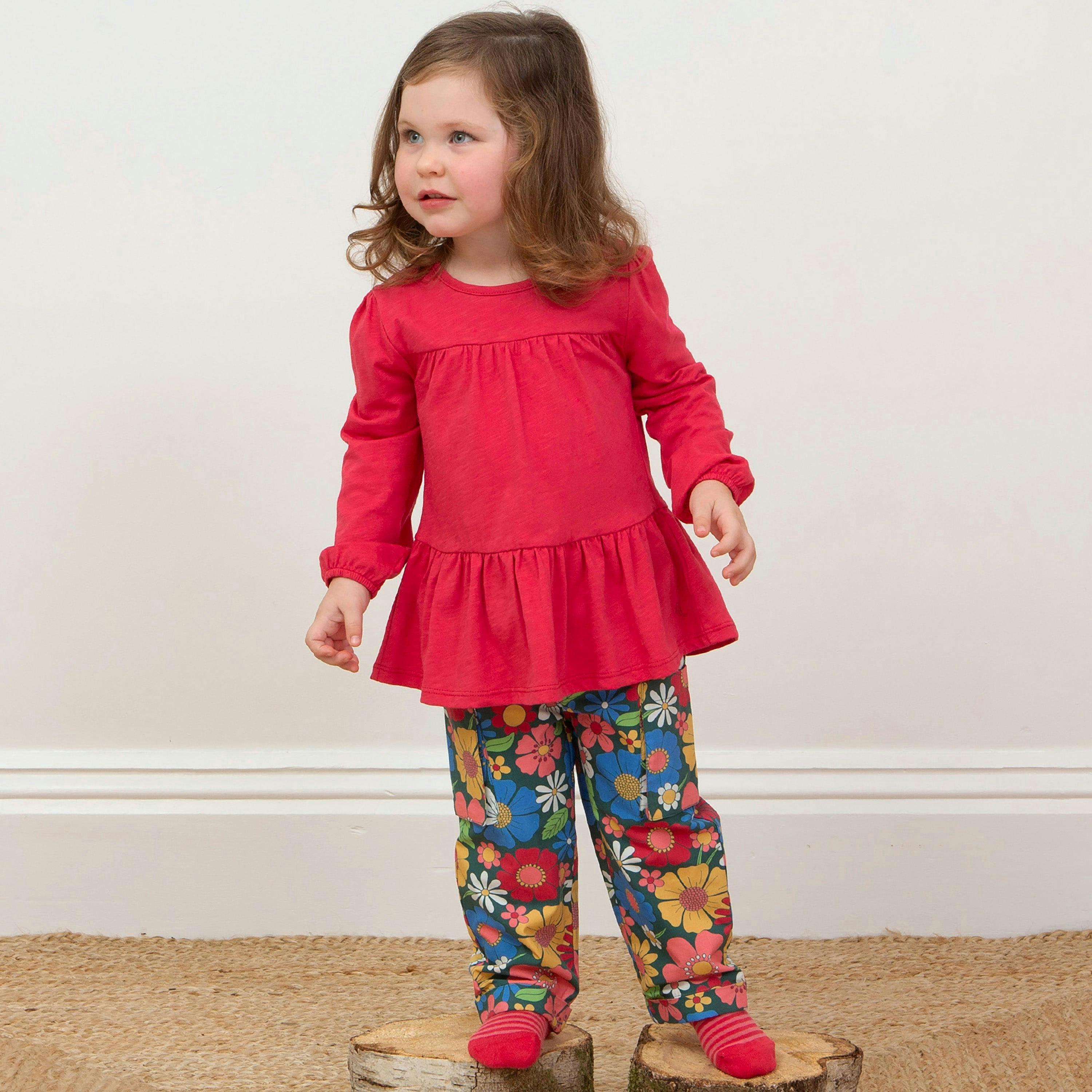 Kids Organic Easy Breezy Tunic Raspberry , view 3 of 4