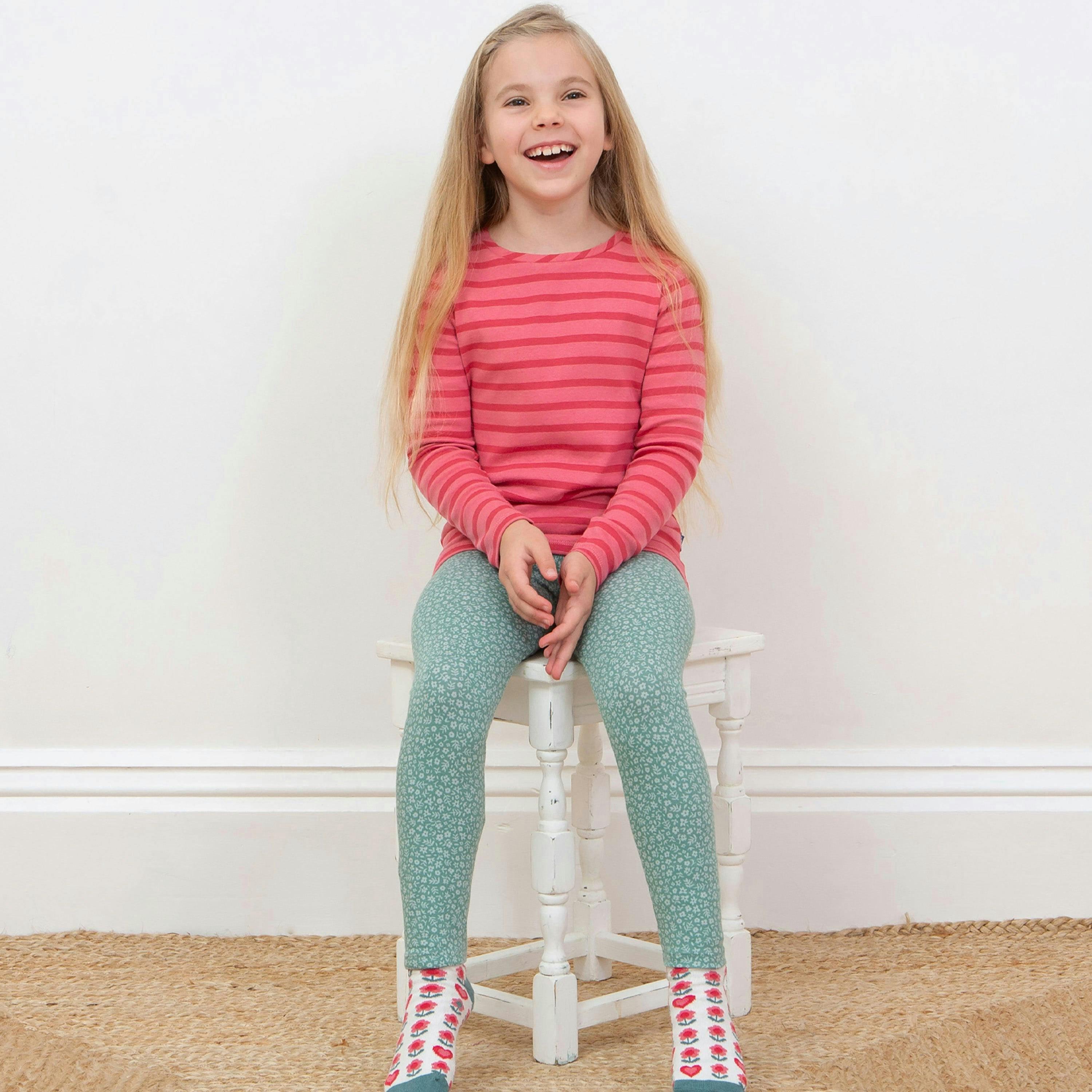 Kids Organic Rosey Stripe T-Shirt , view 4 of 6