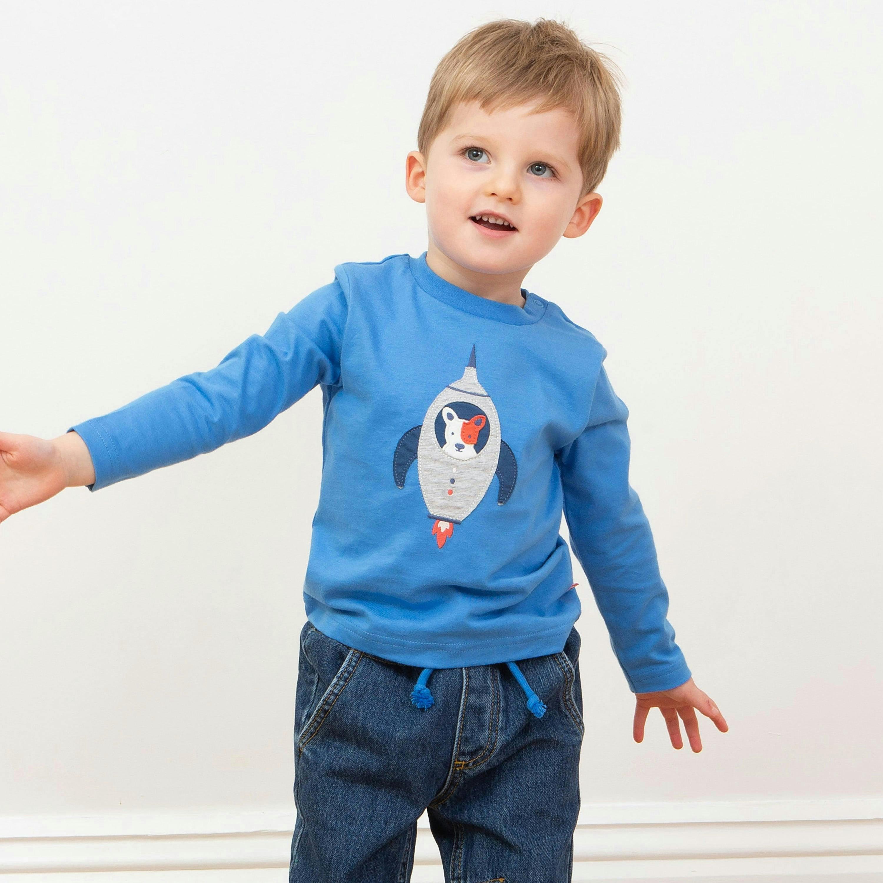 Kids Organic Space Pup T-Shirt , view 2 of 6