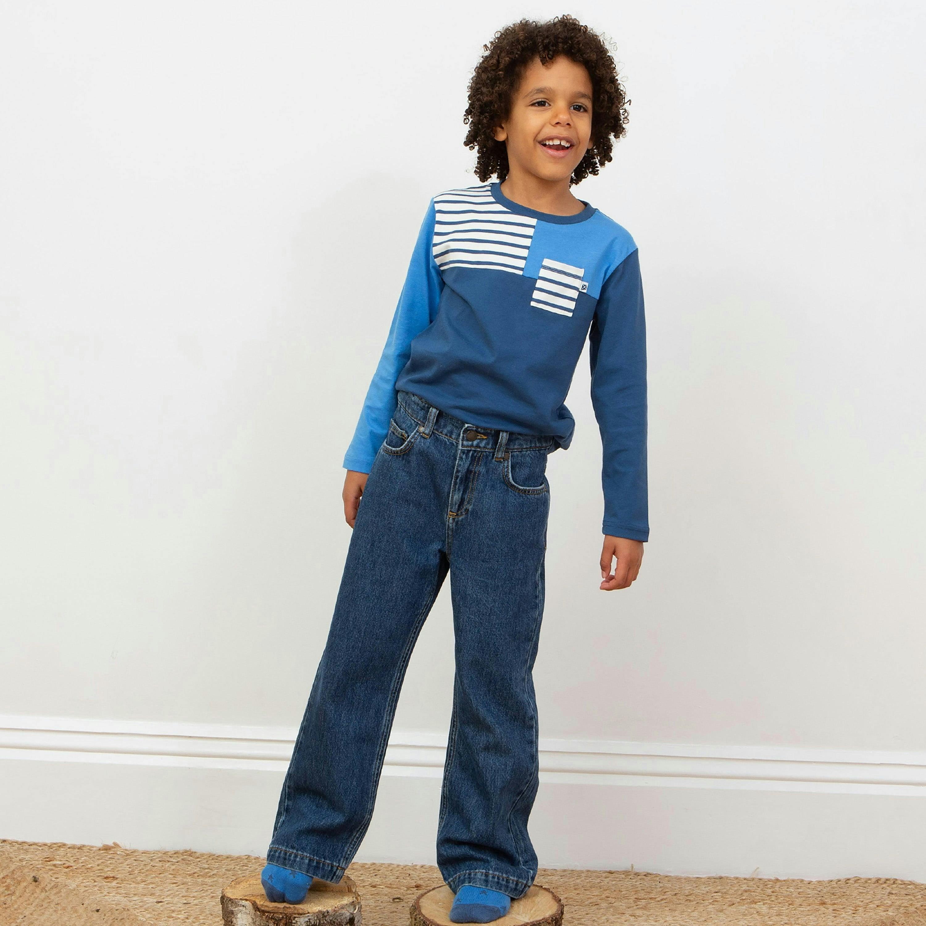 Kids Organic Colour Block T-Shirt , view 3 of 5