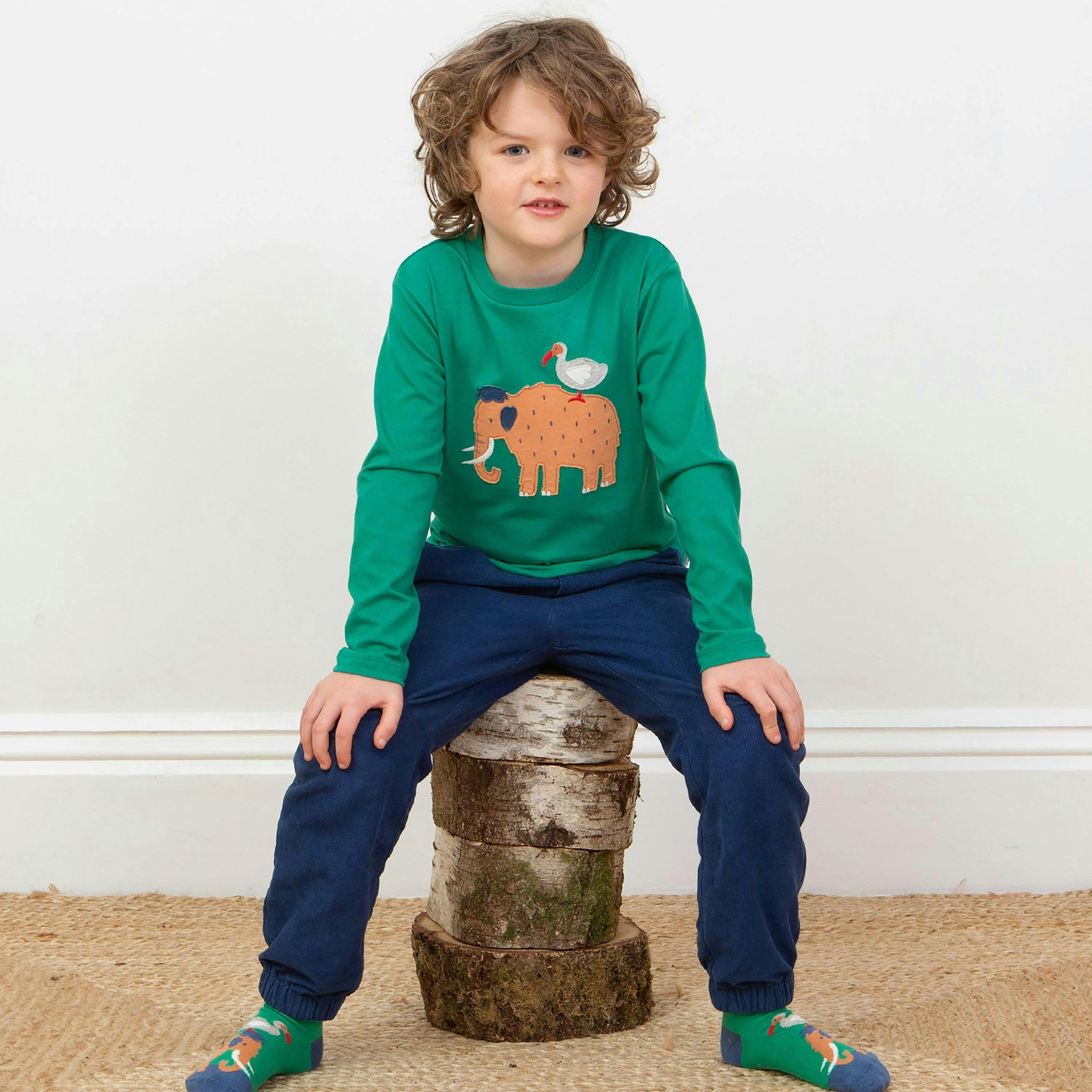 Kids Organic Woolly Mammoth T-Shirt , view 3 of 5