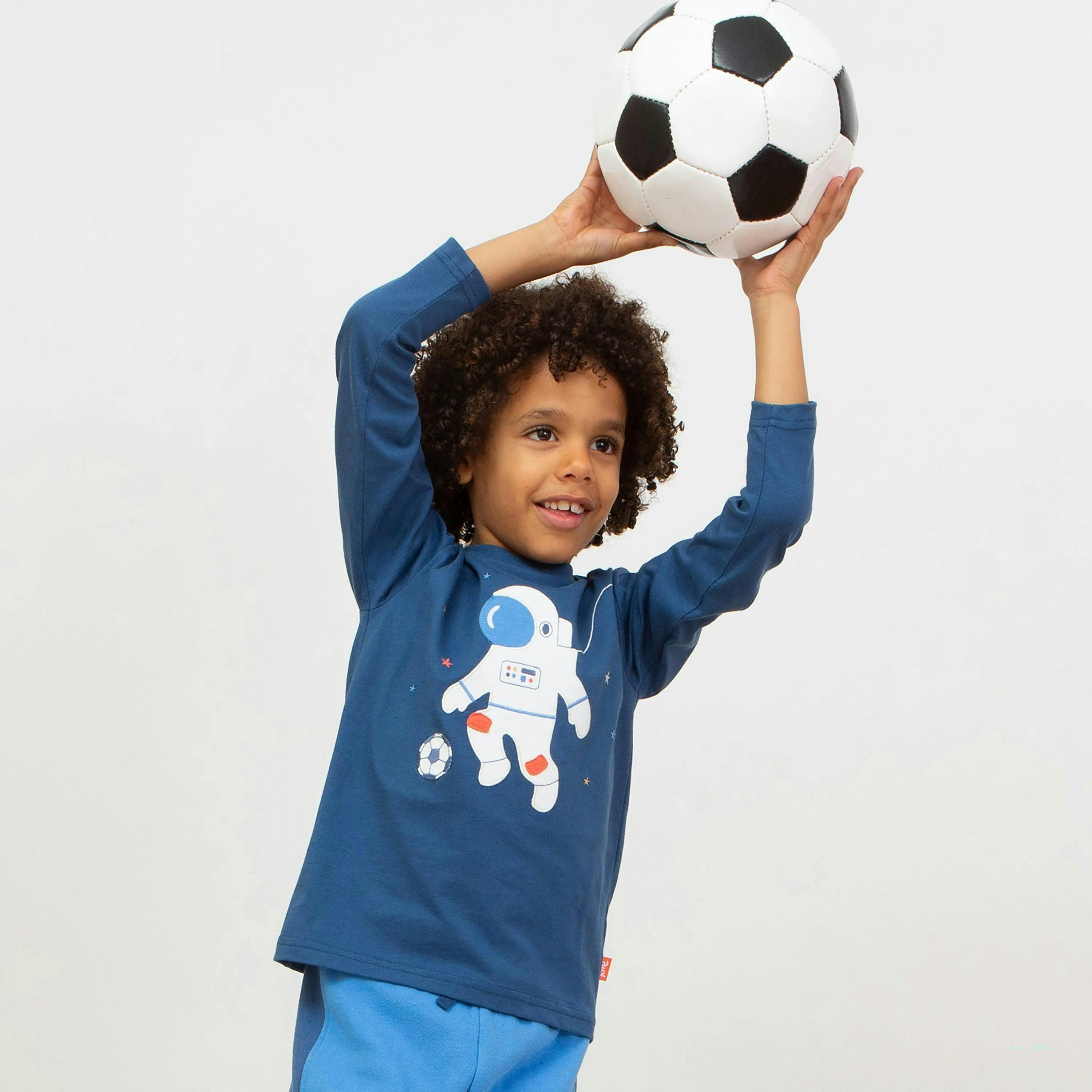 Kids Organic Astro Football T-Shirt , view 2 of 4