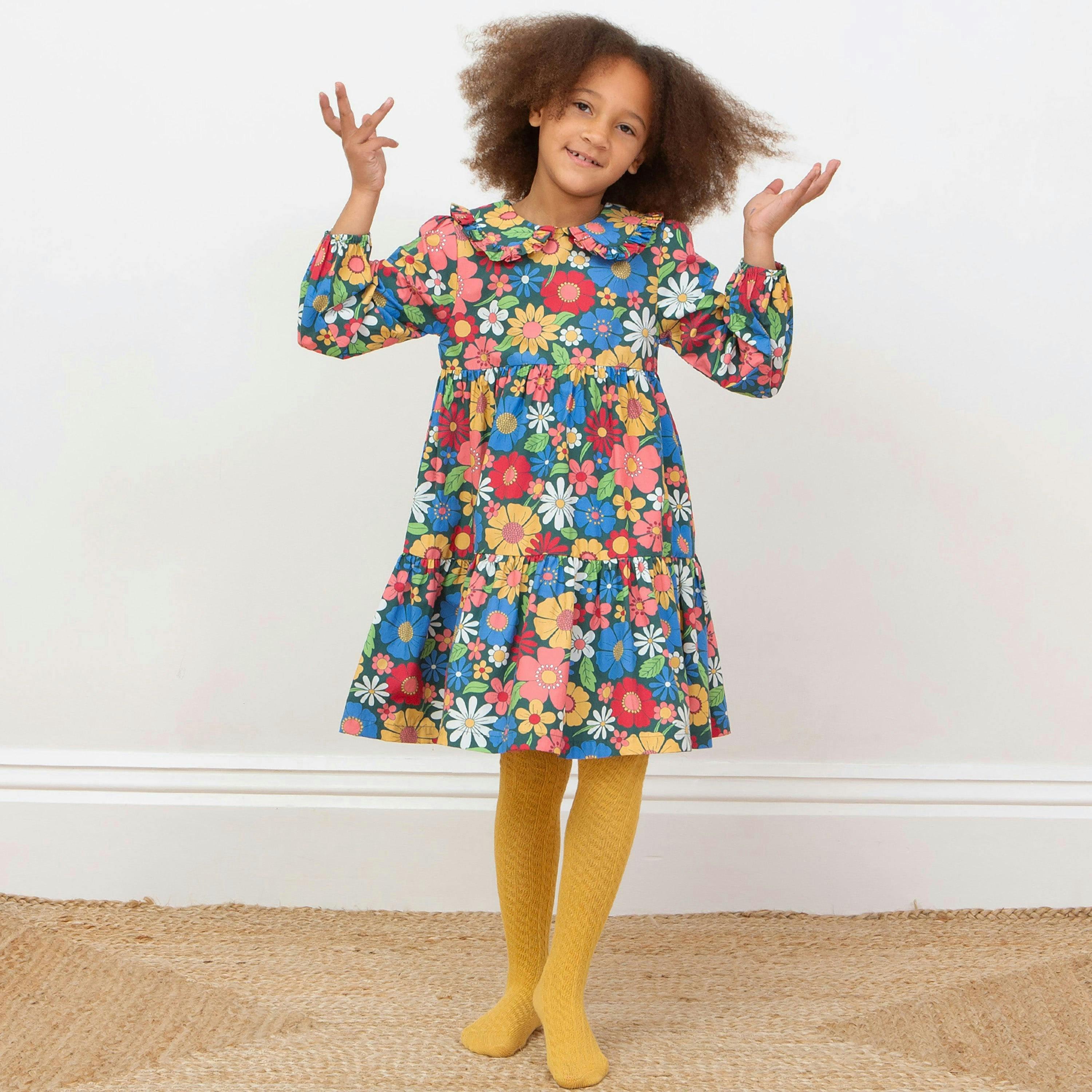 Kids Organic Flower Power Dress , view 2 of 4