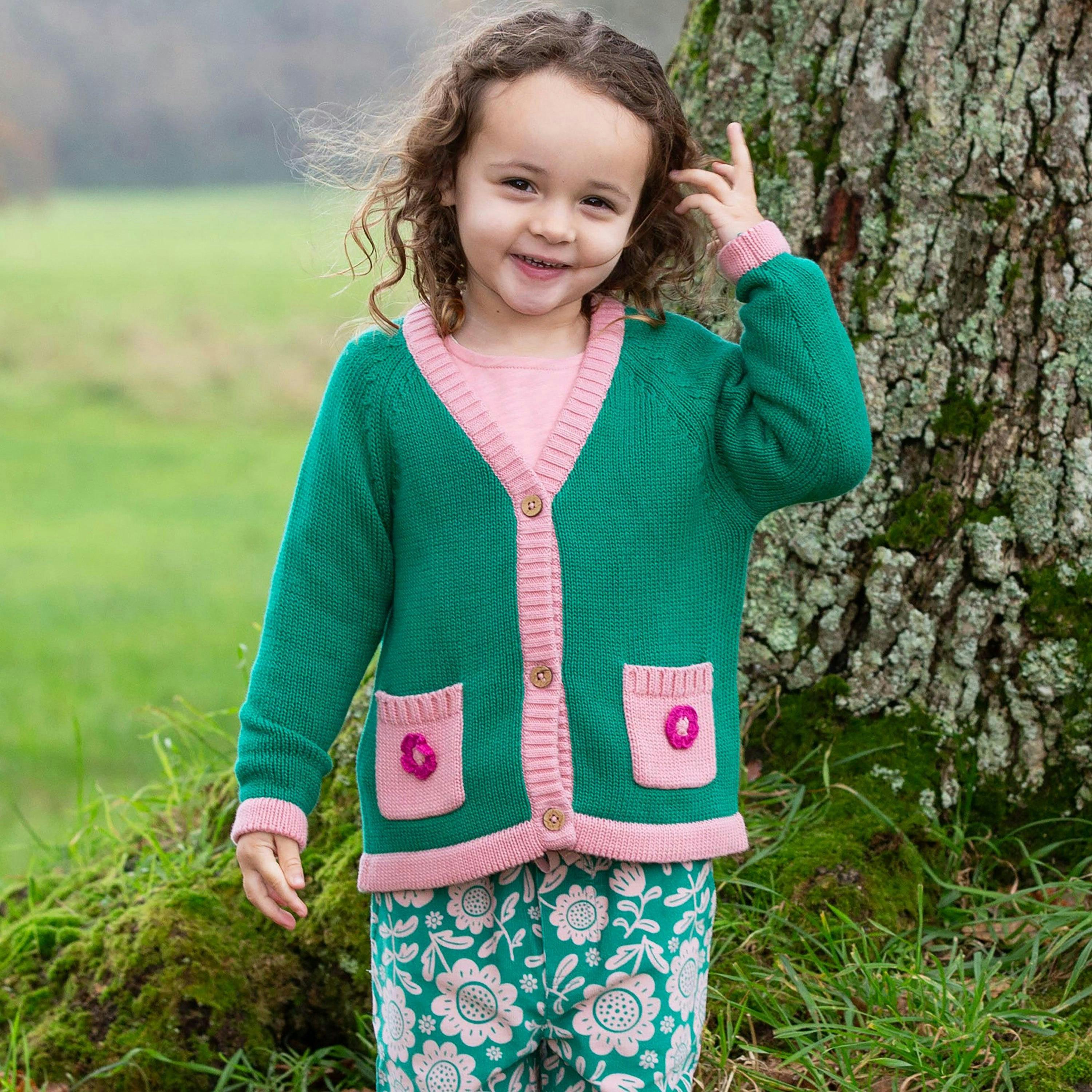 Kids Organic Folksy Cardi , view 2 of 3