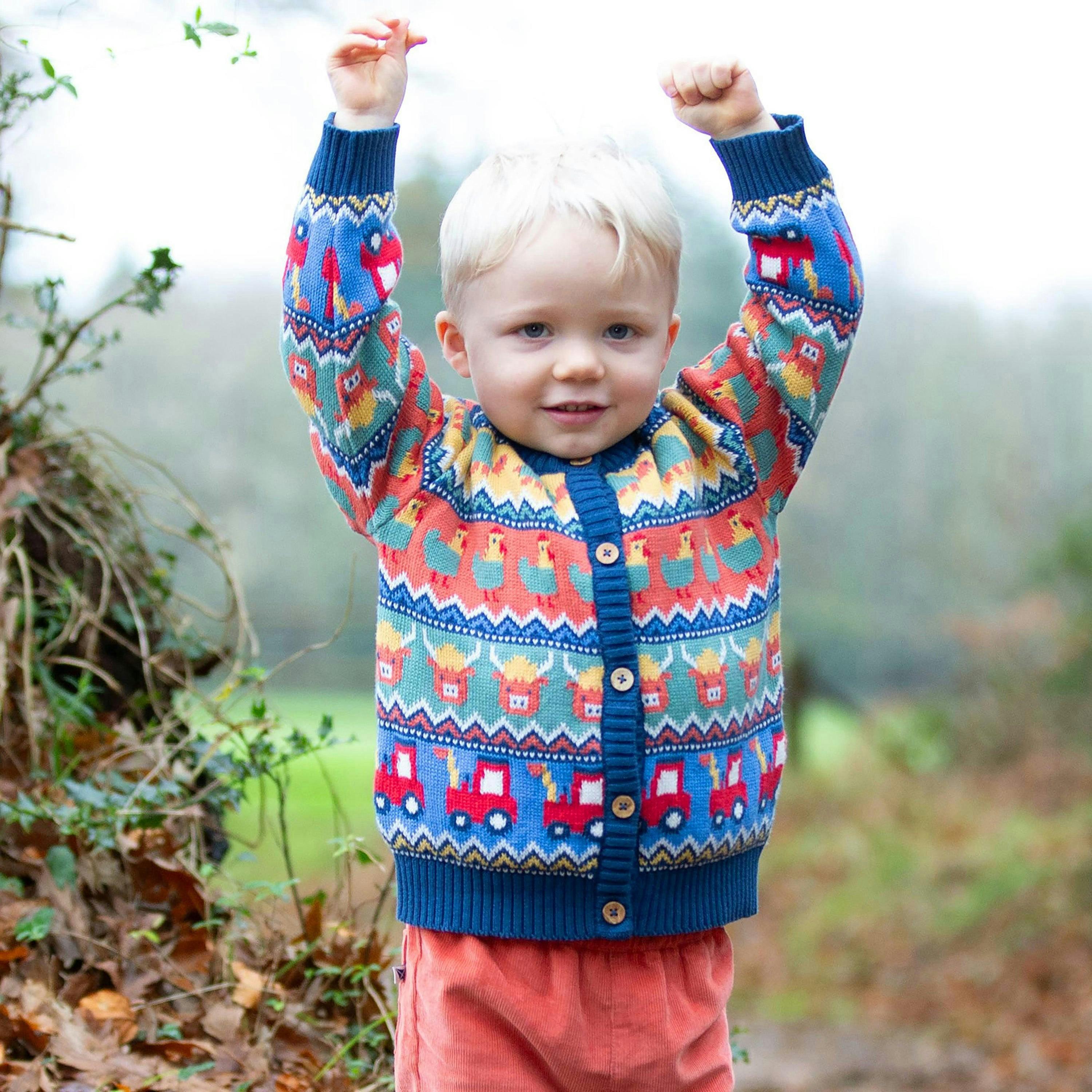 Kids Organic Kaleidoscope Cardi , view 2 of 4