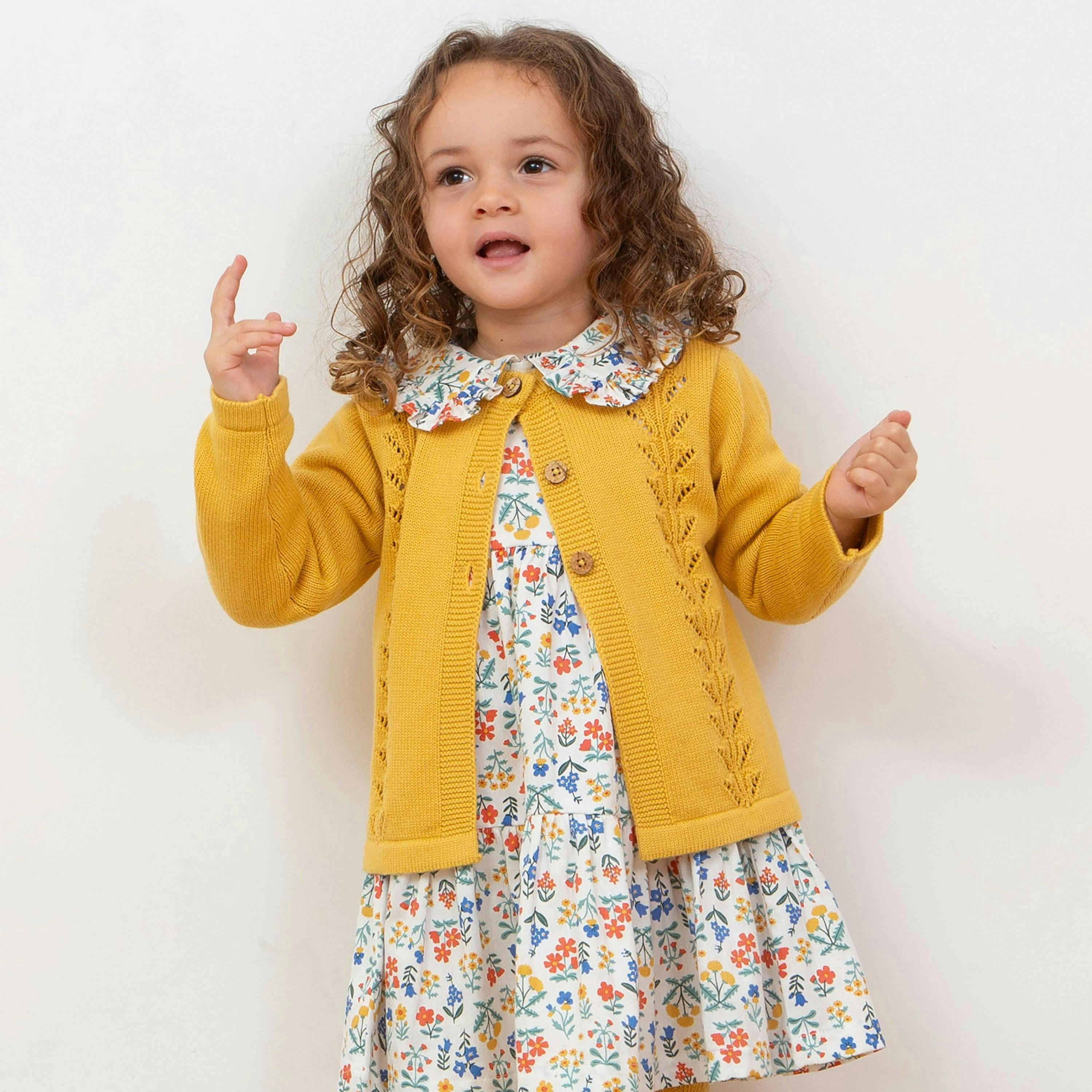 Kids Organic Together Cardi Ochre , view 2 of 5