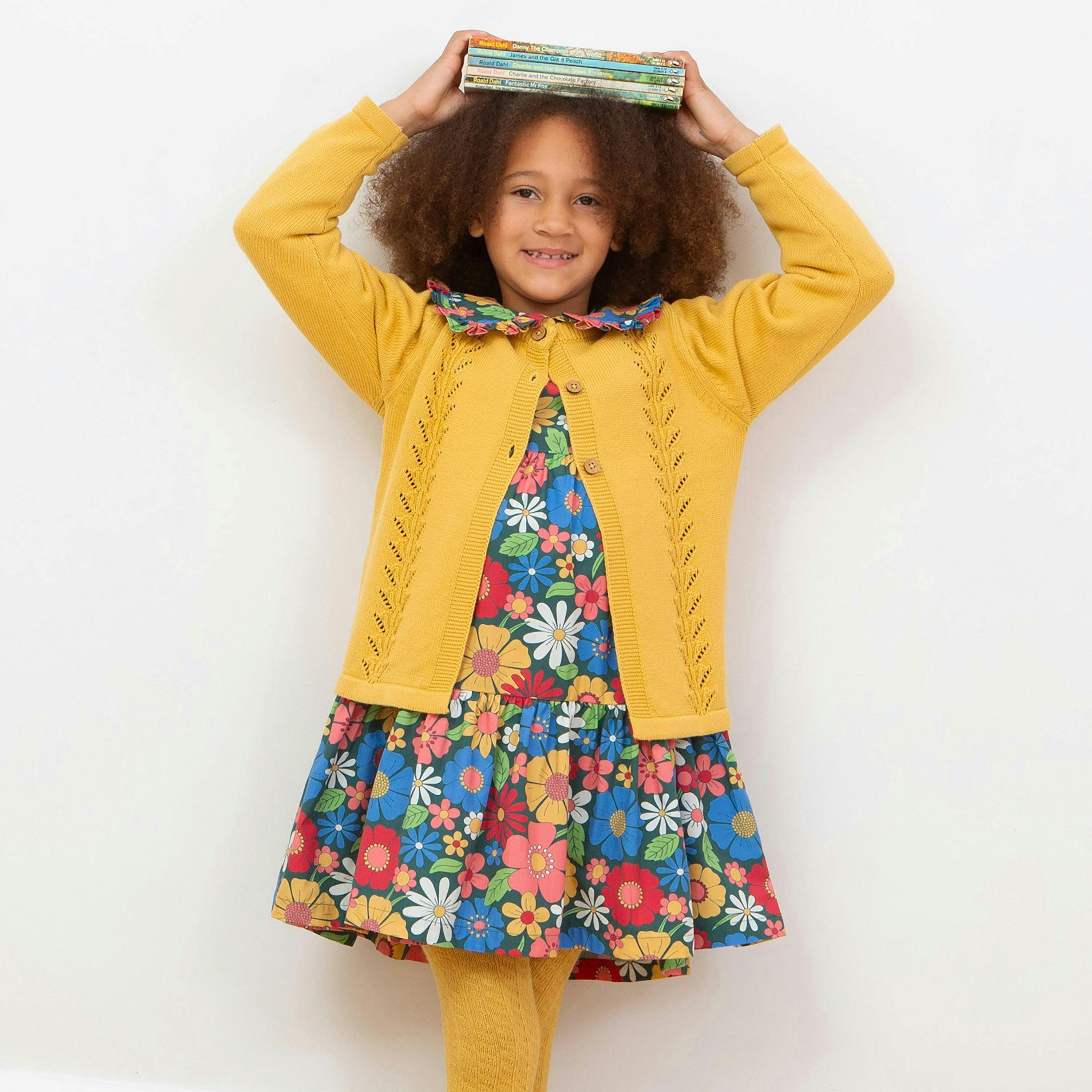 Kids Organic Together Cardi Ochre , view 3 of 5