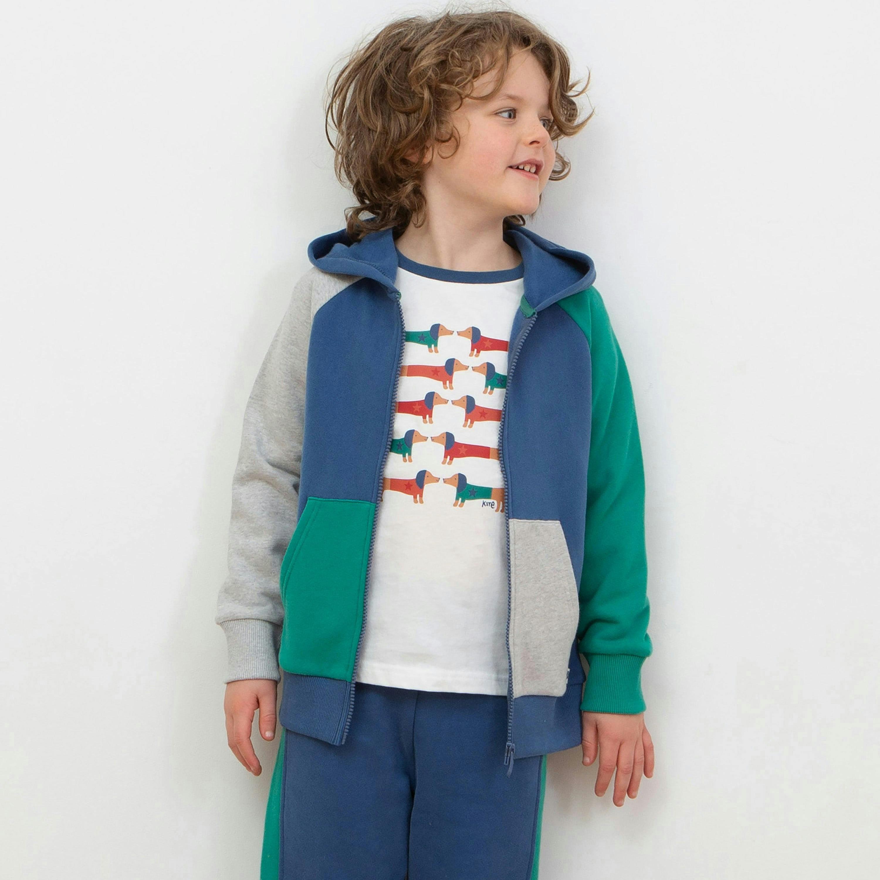 Kids Organic Colour Block Hoody , view 2 of 4