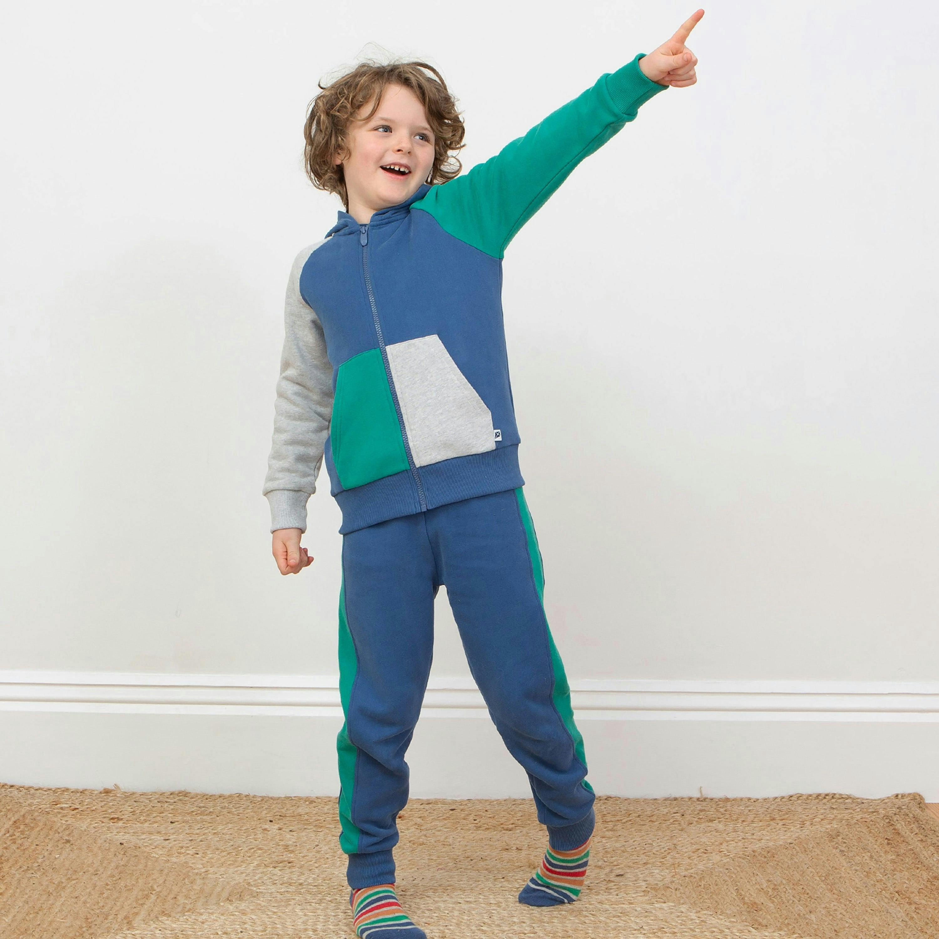 Kids Organic Colour Block Hoody , view 3 of 4