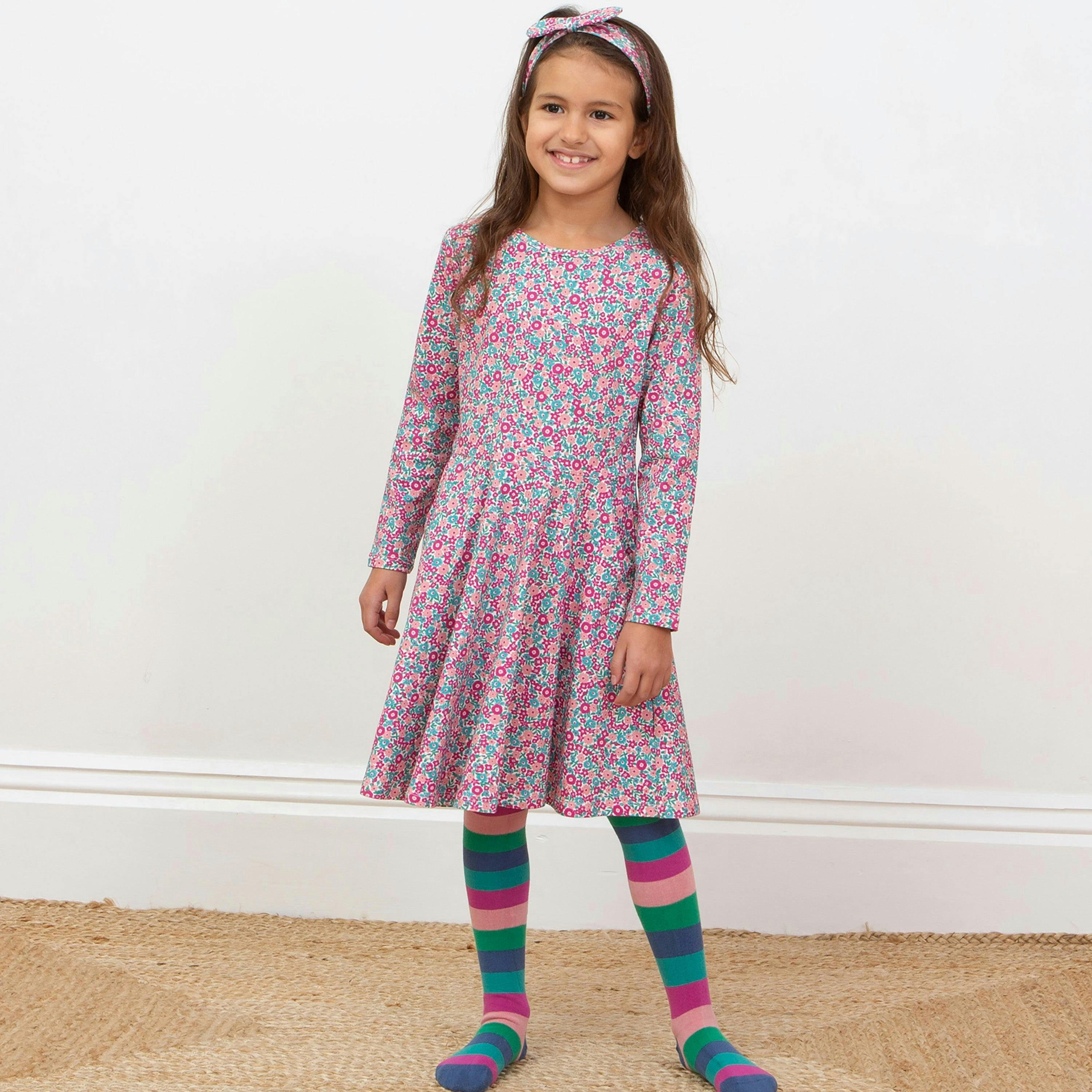 Kids Organic Ditsy Tales Bowband Pink , view 3 of 3