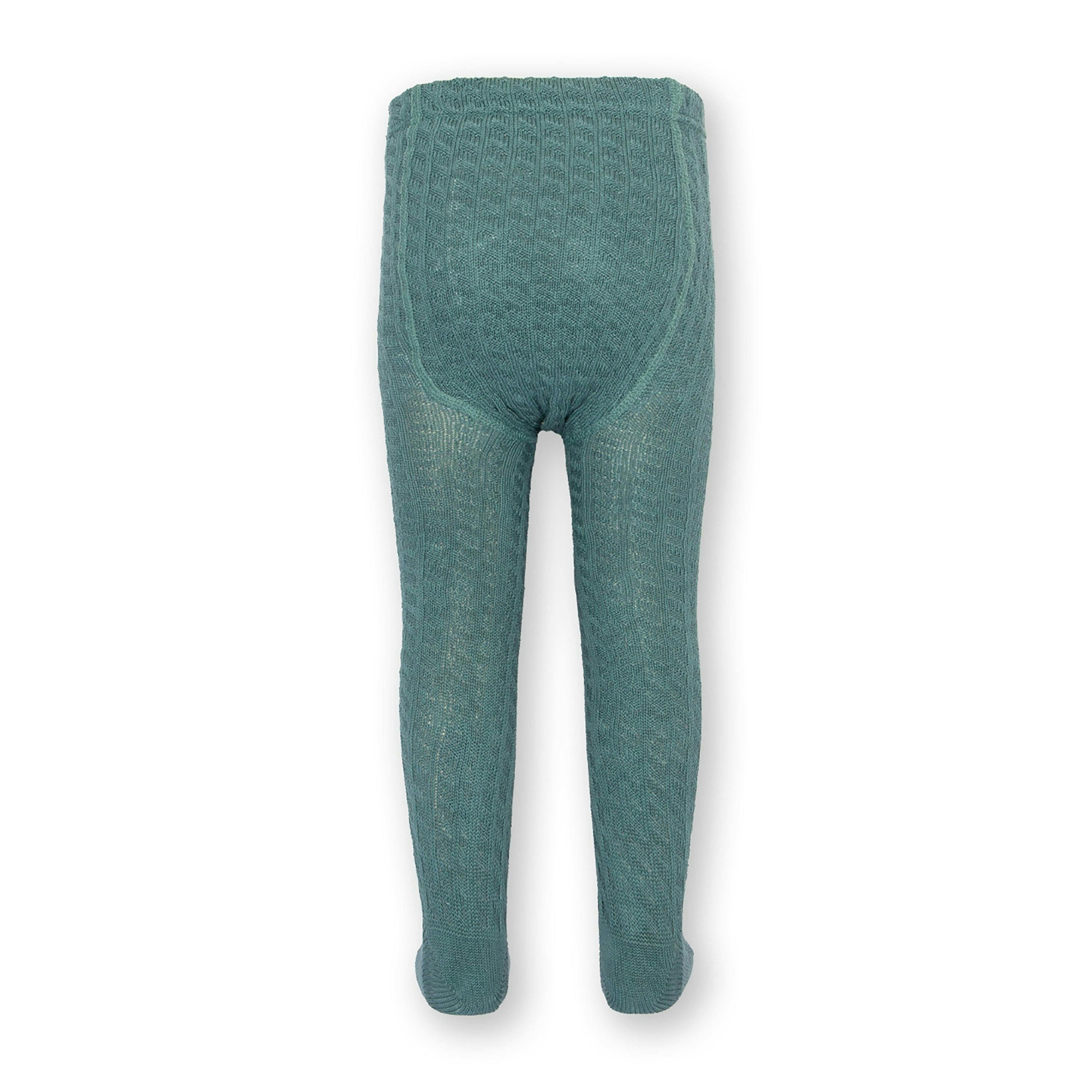 Kids Organic Cable Tights Thyme , view 4 of 4