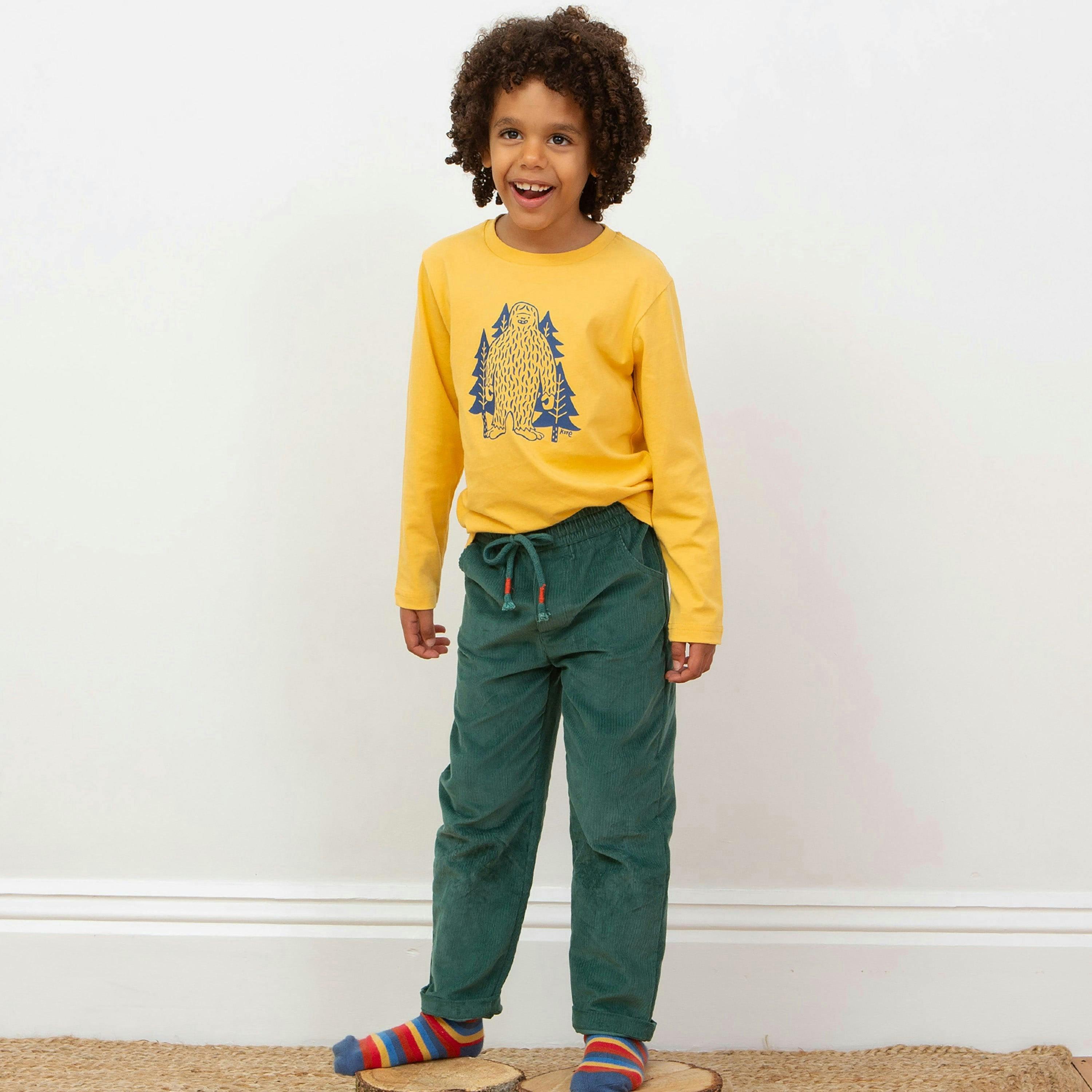 Kids Organic Comfy Cords Juniper , view 3 of 5