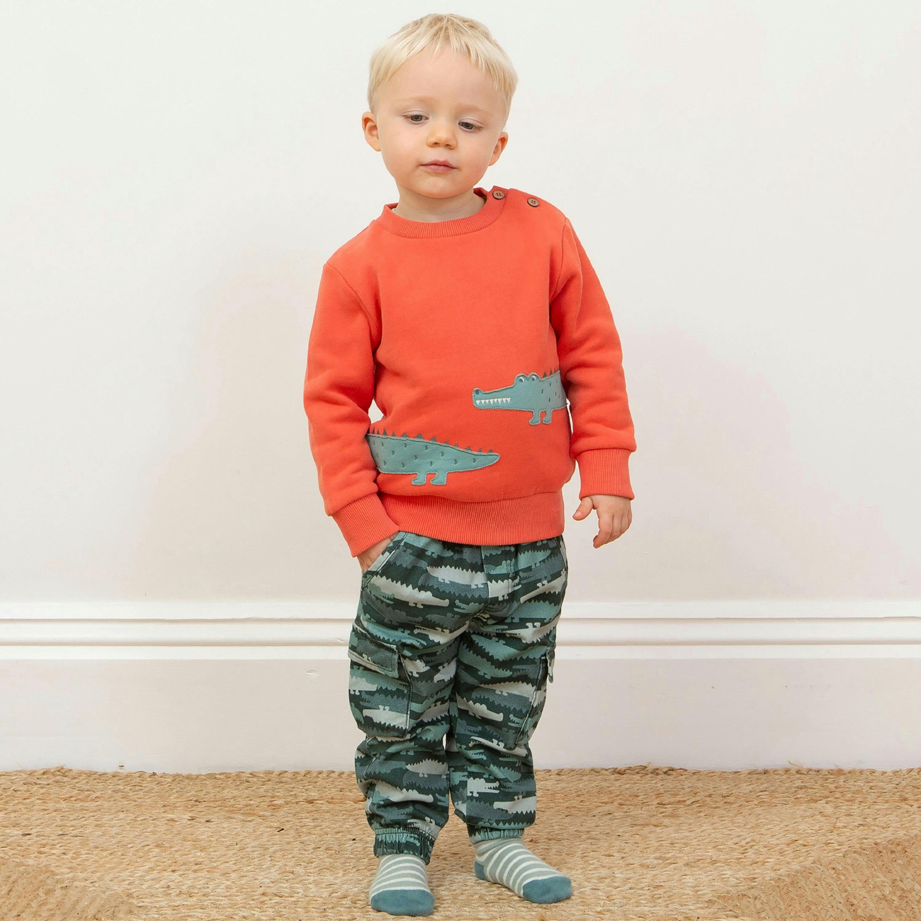 Kids Organic Croc Camo Cargos , view 2 of 5