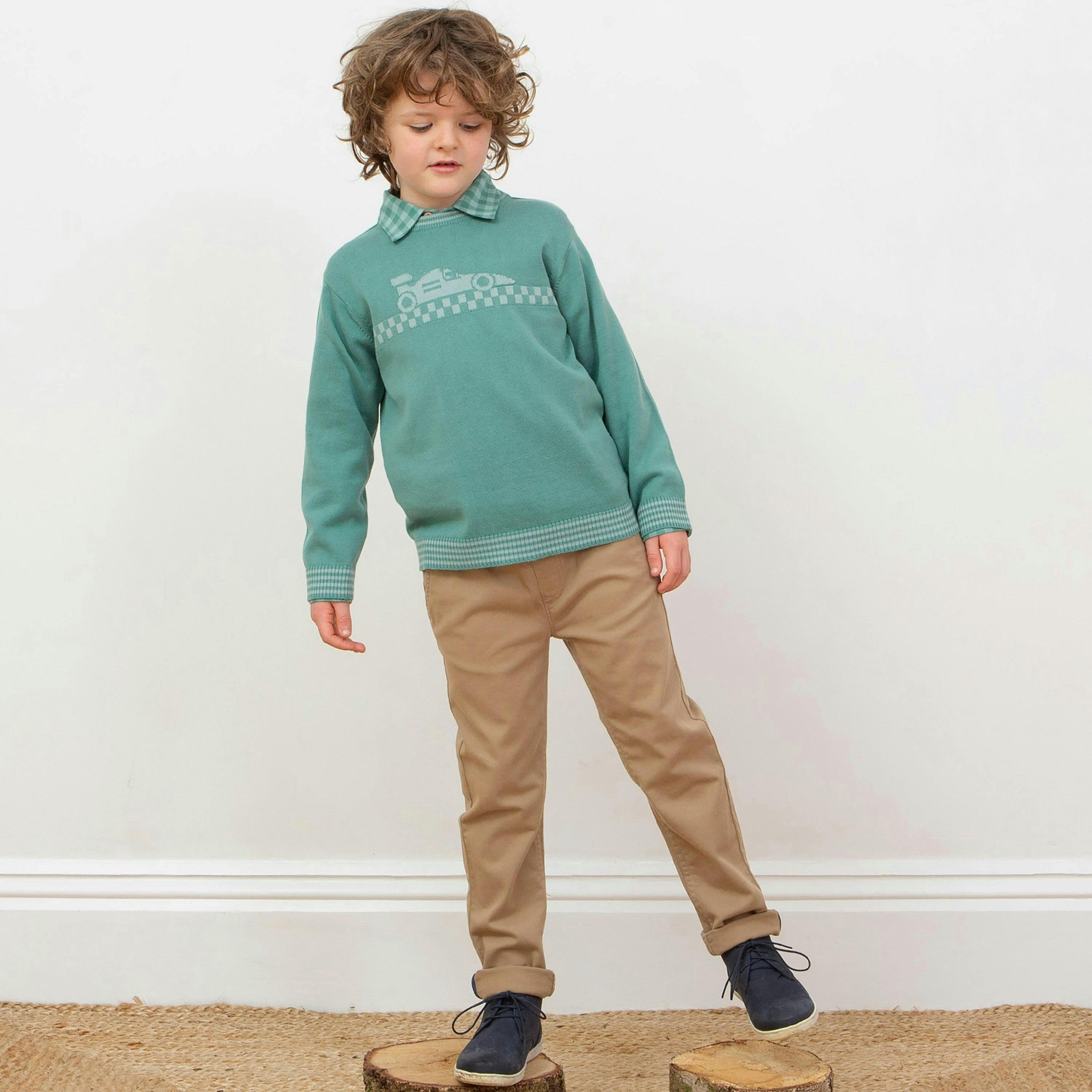 Kids Organic Comfy Chinos Dune , view 3 of 4