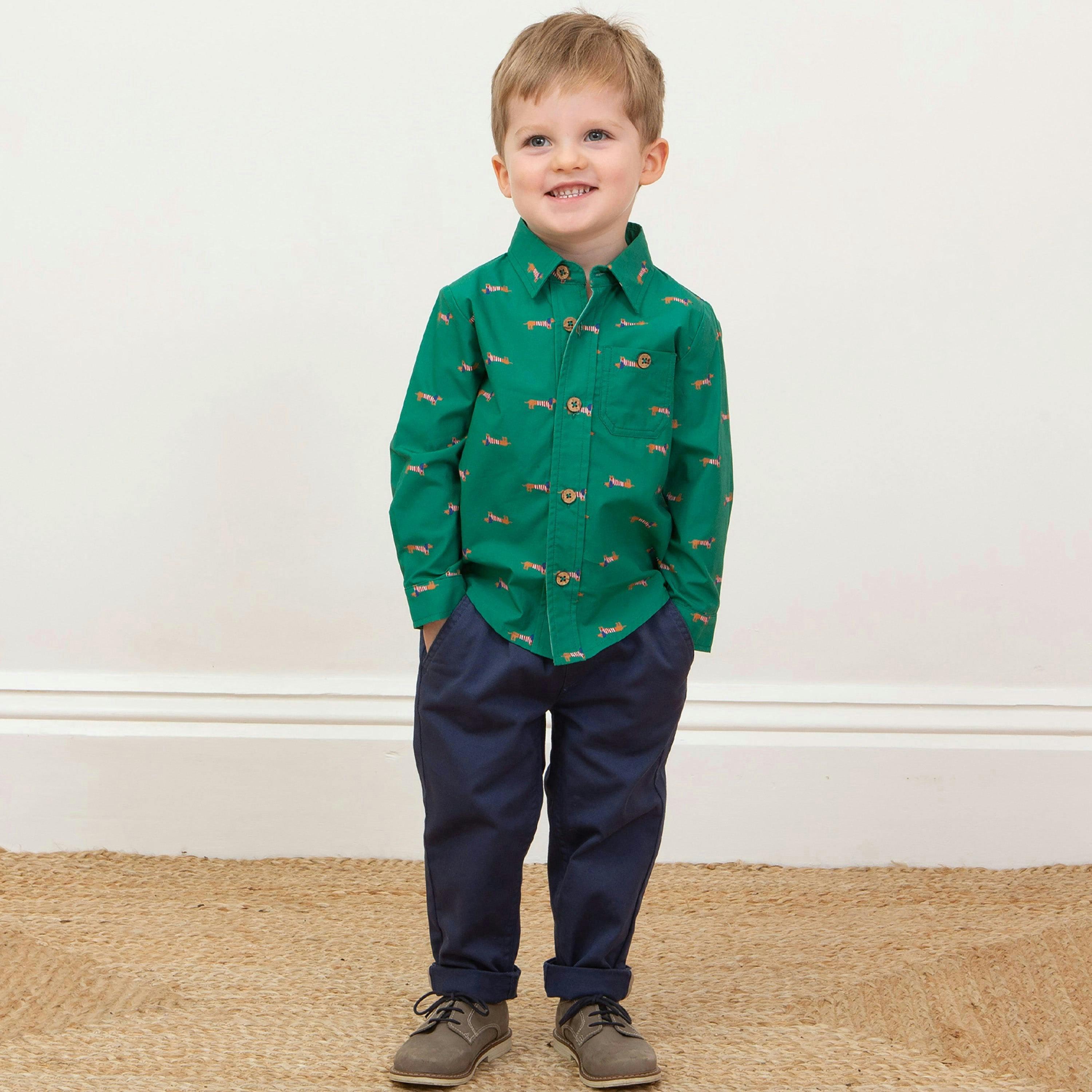 Kids Organic Comfy Chinos Midnight , view 2 of 4