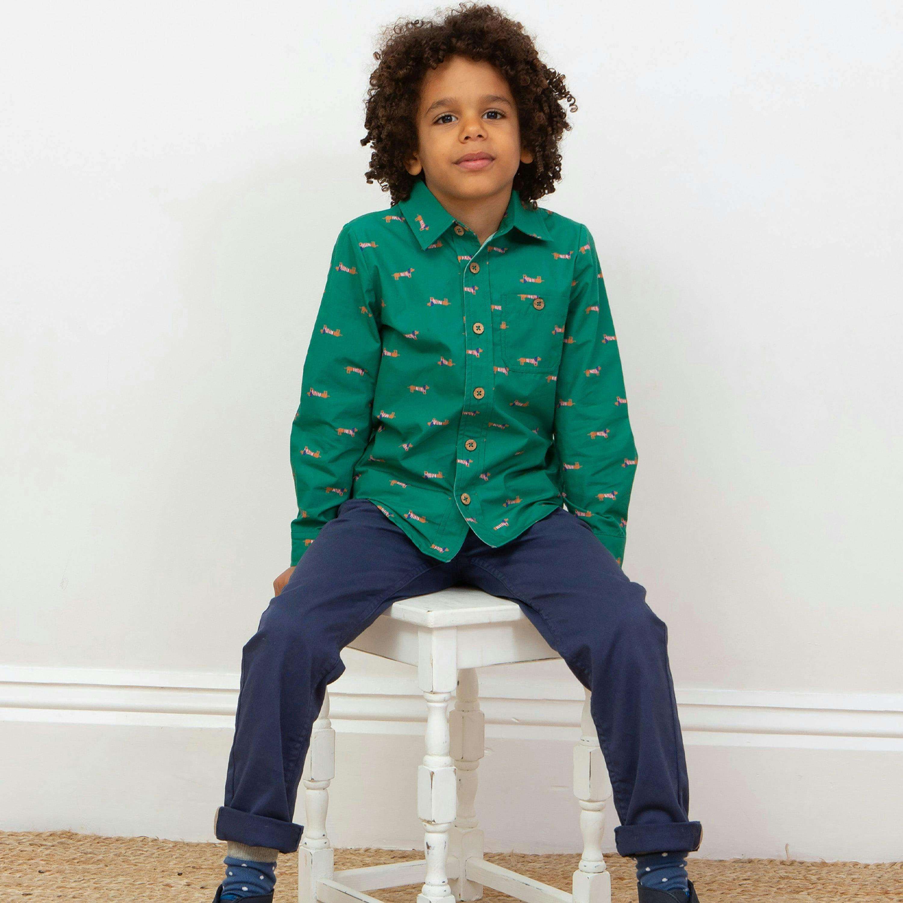 Kids Organic Comfy Chinos Midnight , view 3 of 4