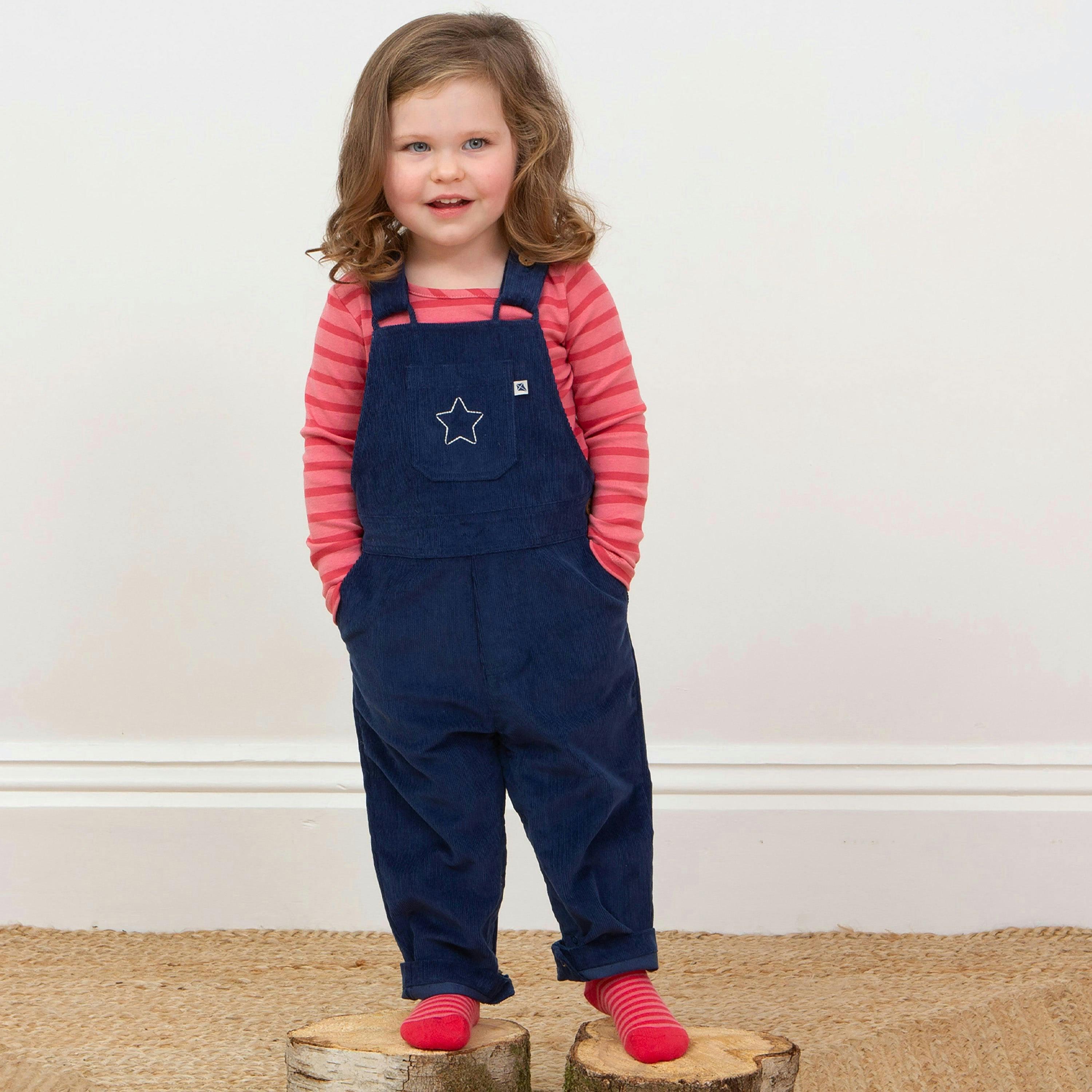 Kids Organic Star Dungarees , view 3 of 6