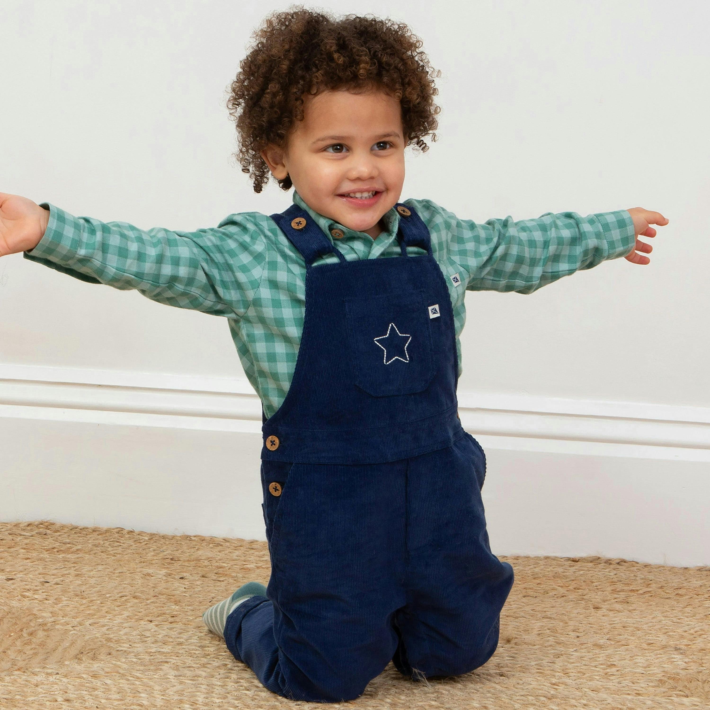 Kids Organic Star Dungarees , view 5 of 6