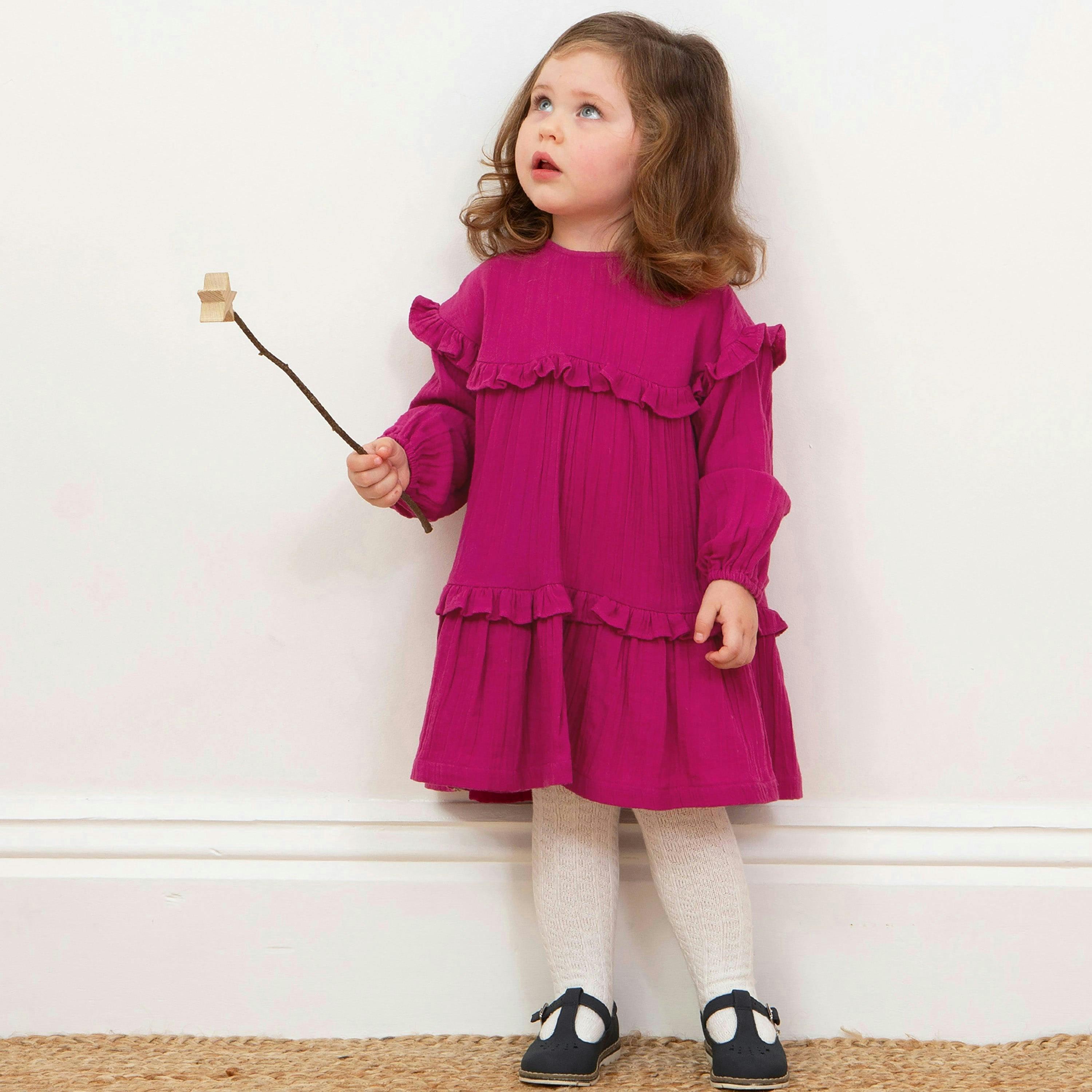 Kids Organic Frill And Flow Dress , view 2 of 4