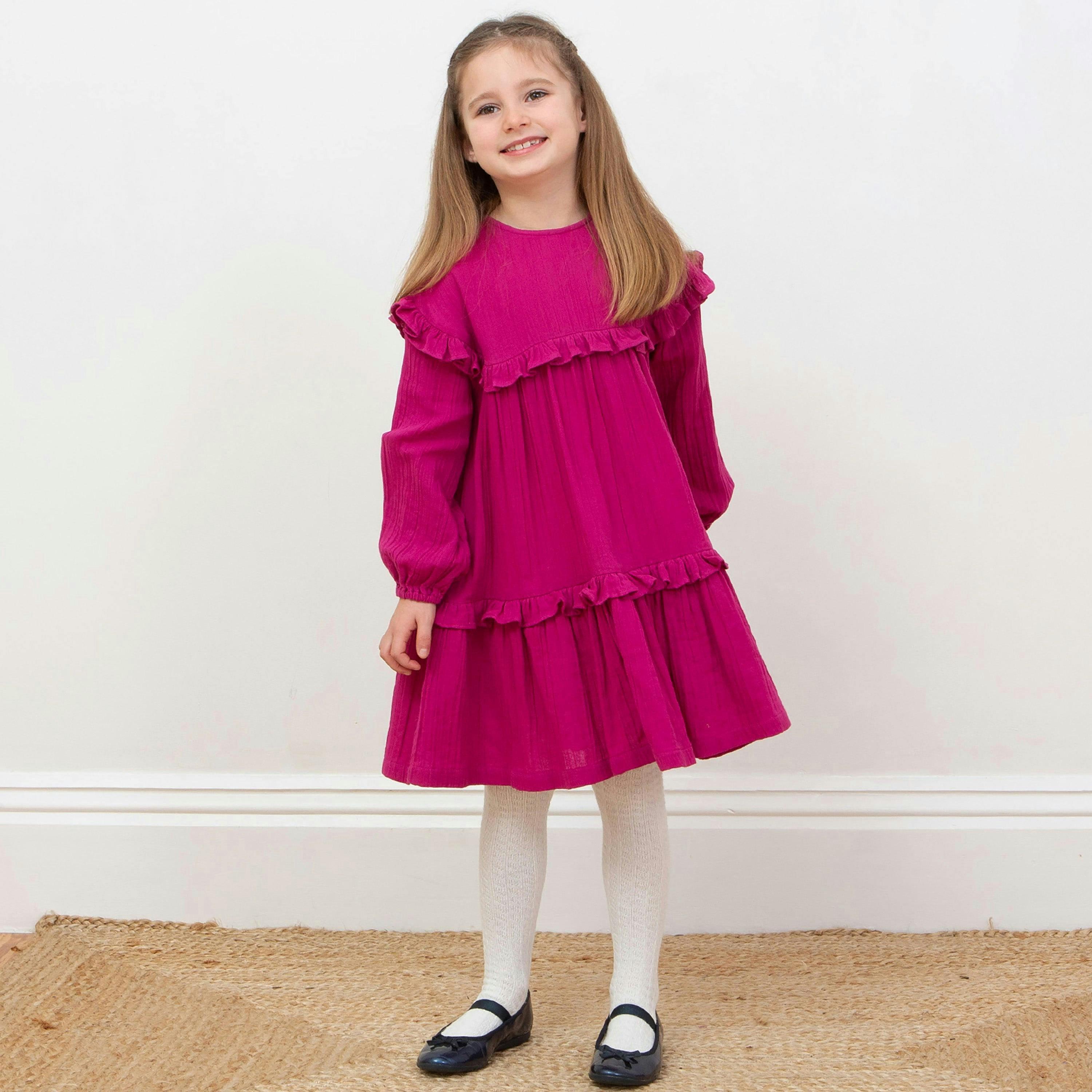 Kids Organic Frill And Flow Dress , view 3 of 4