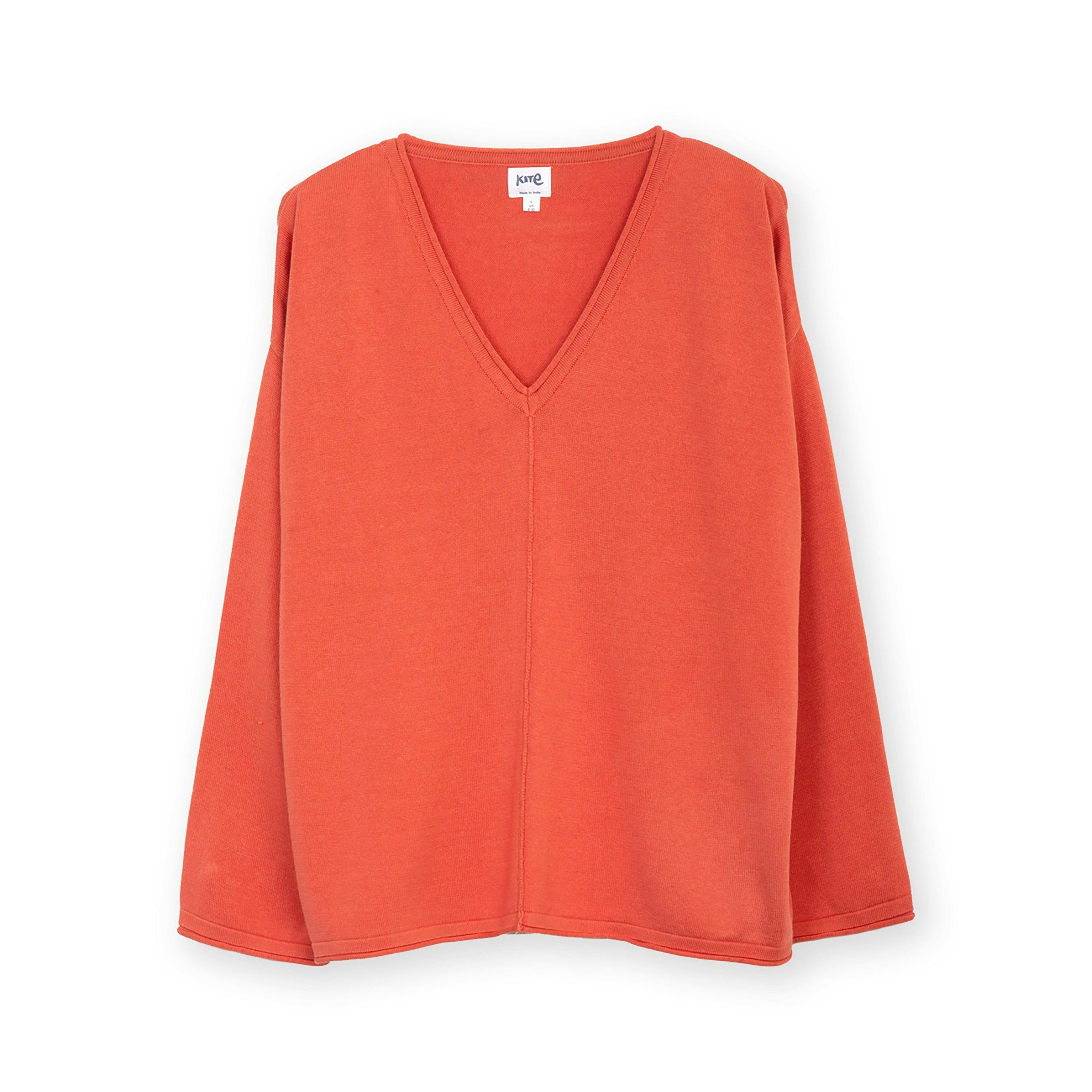 Organic Loscombe Knit Jumper Burnt Orange , view 2 of 5