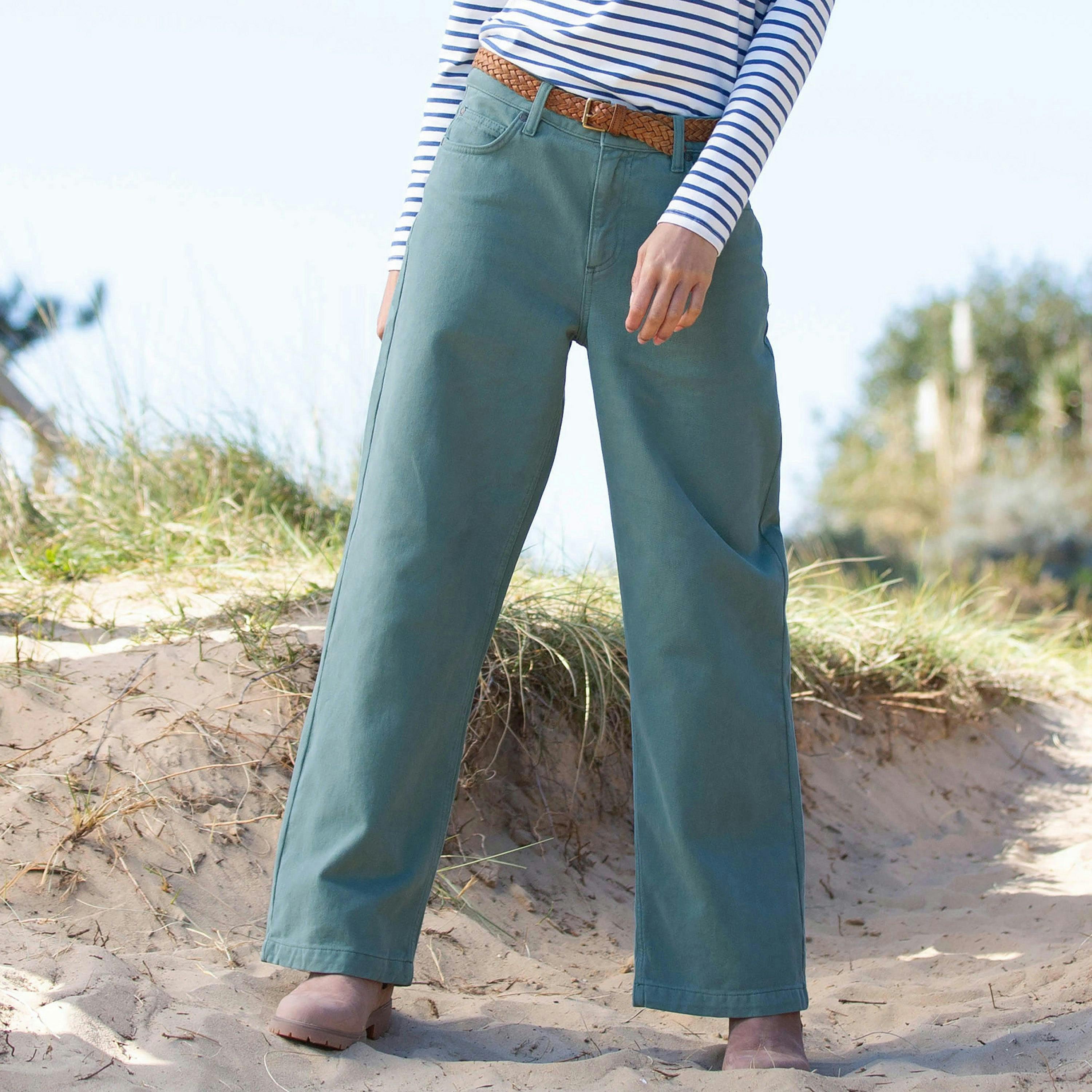 Organic Wareham Wide Leg Twill Jeans , view 3 of 4