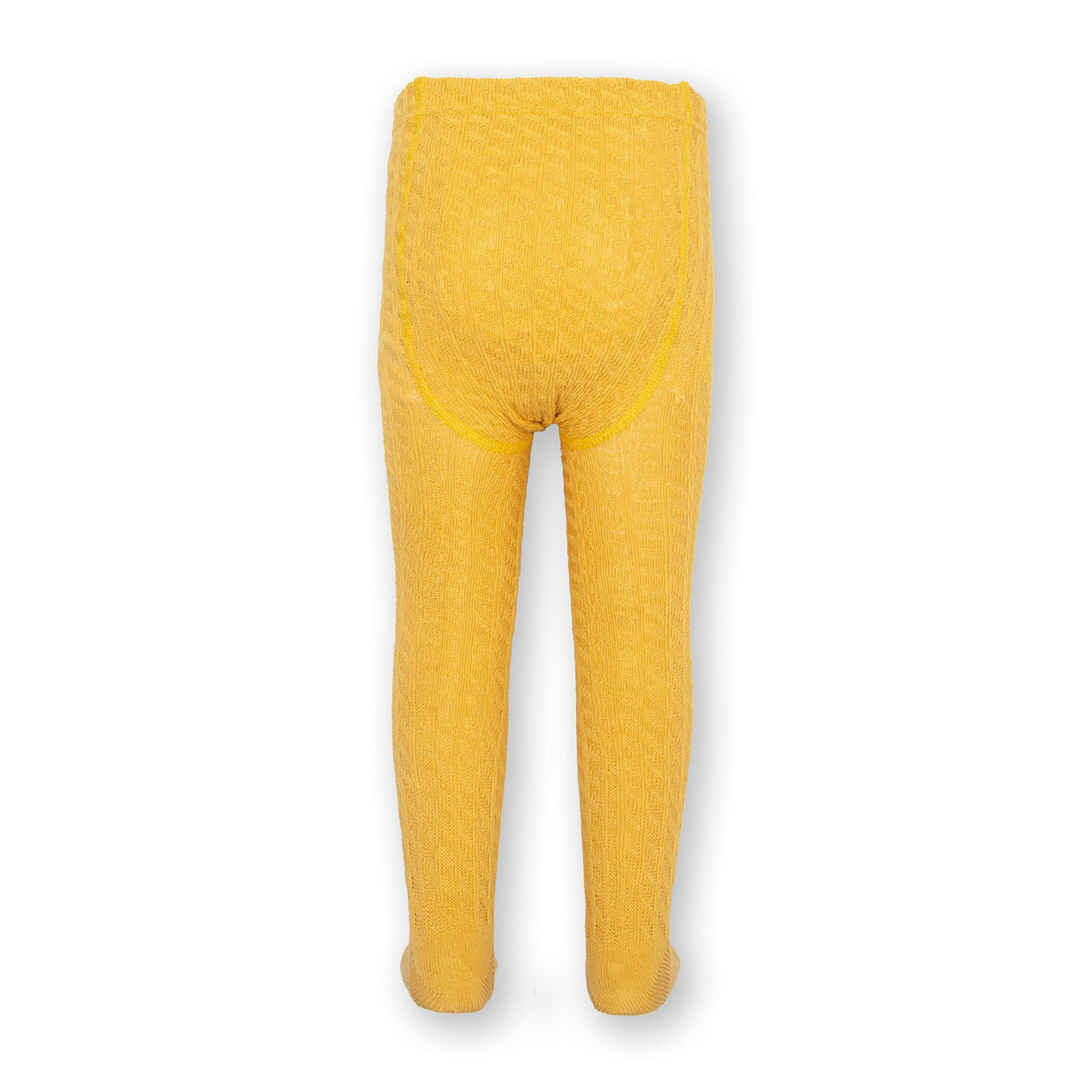 Kids Organic Cable Tights Ochre , view 4 of 4