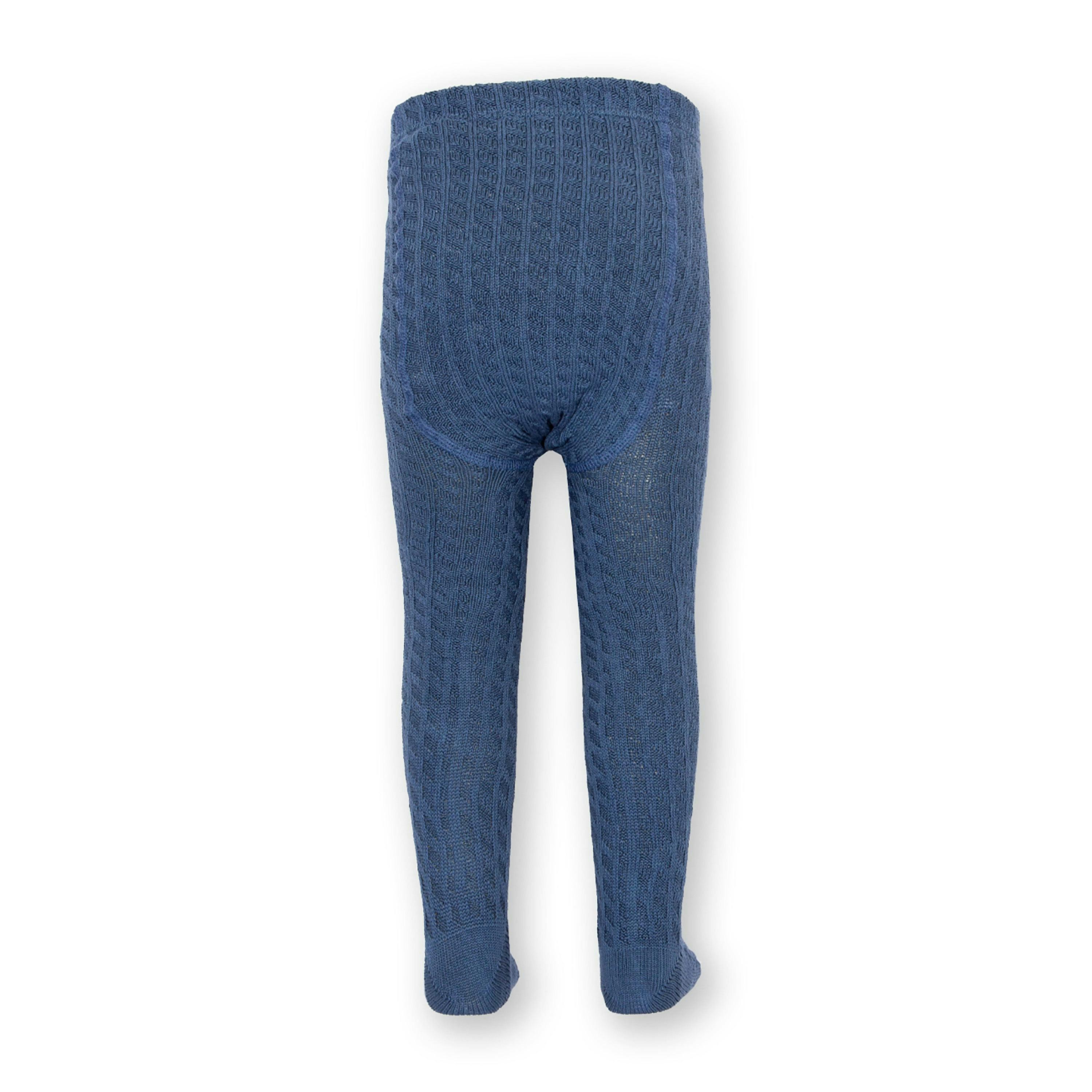 Kids Organic Cable Tights Navy , view 4 of 4