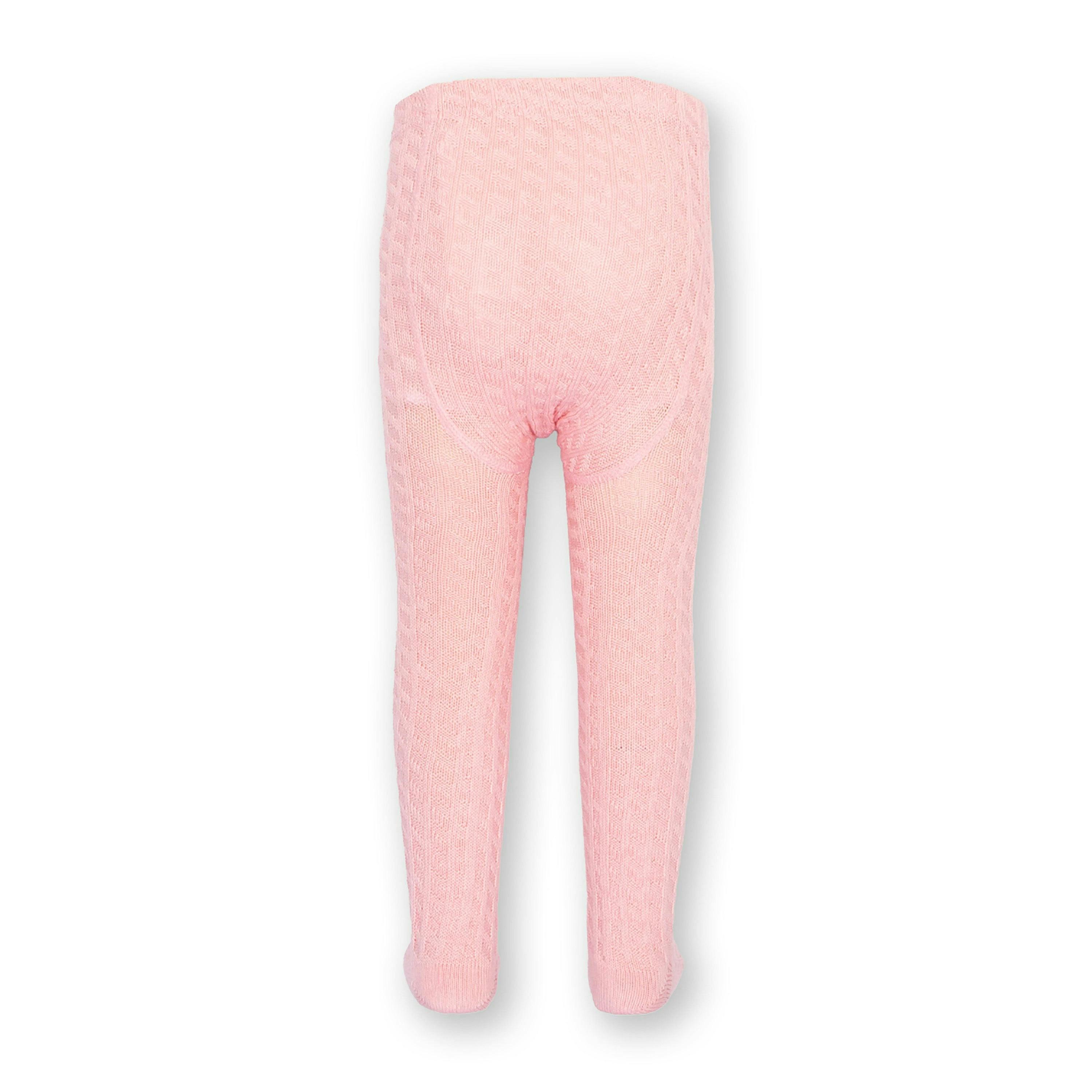 Kids Organic Cable Tights Dusky Pink , view 4 of 4
