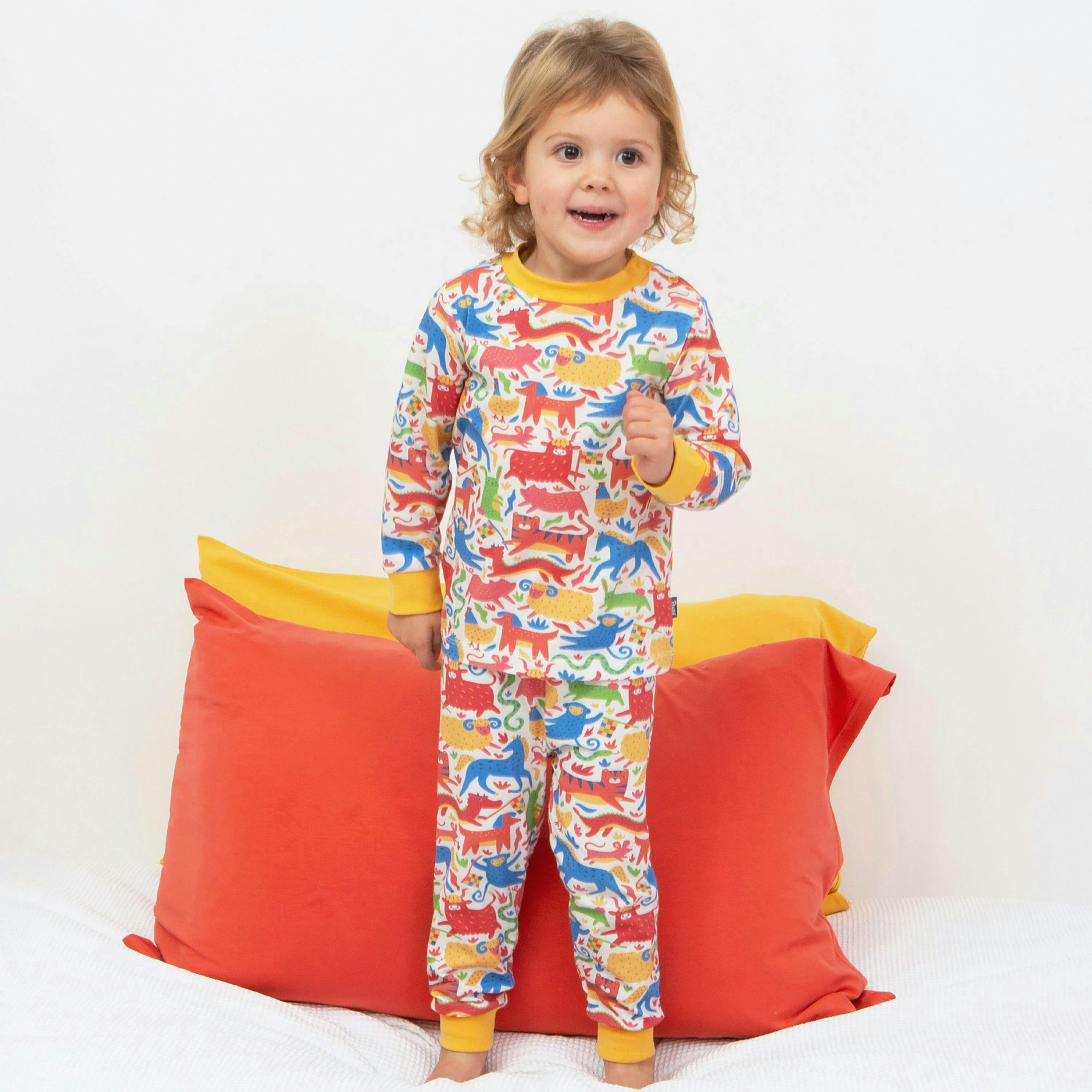 Kids Organic Lunar Race Pyjamas , view 2 of 6