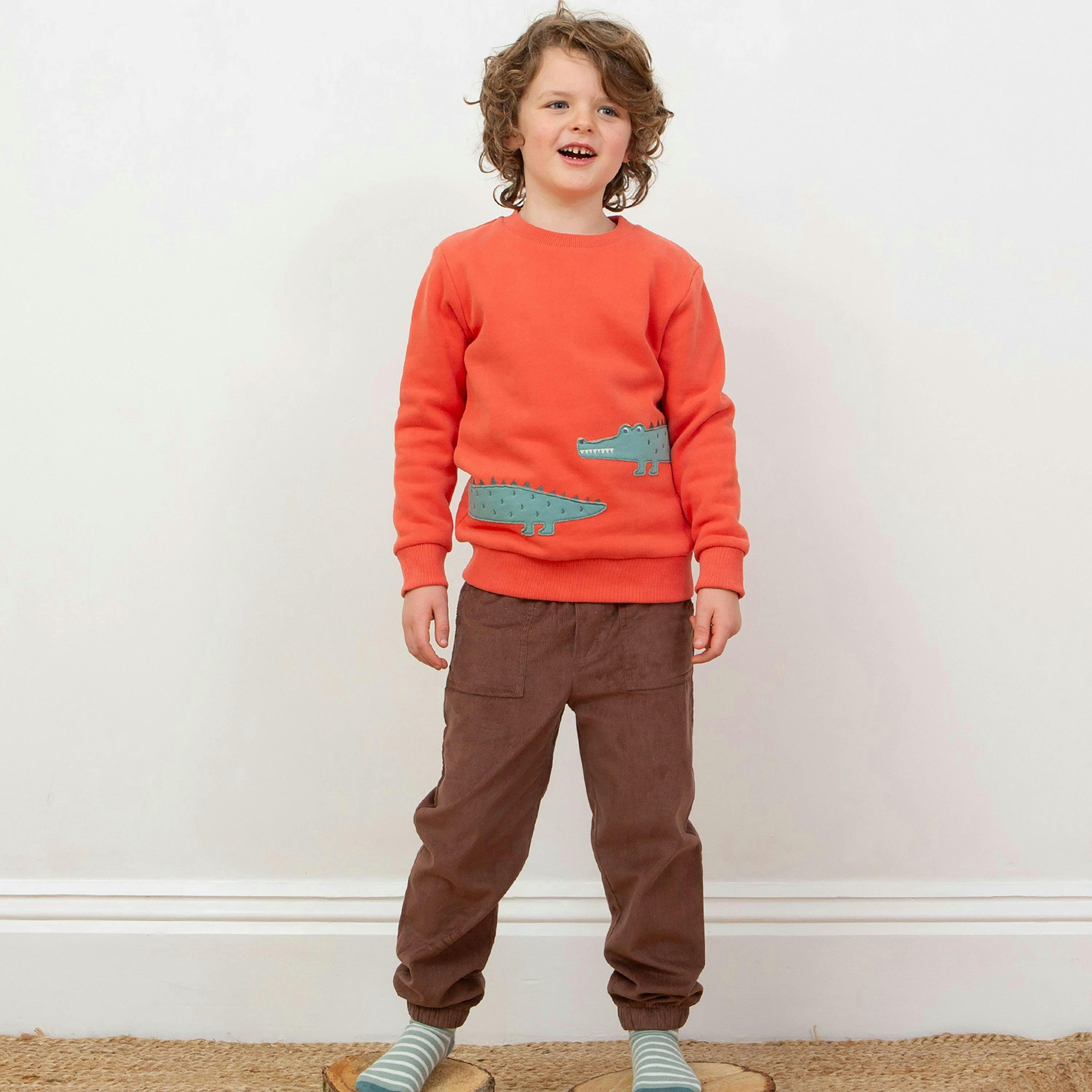 Kids Organic Cosy Cord Pull Ons Mocha , view 5 of 6