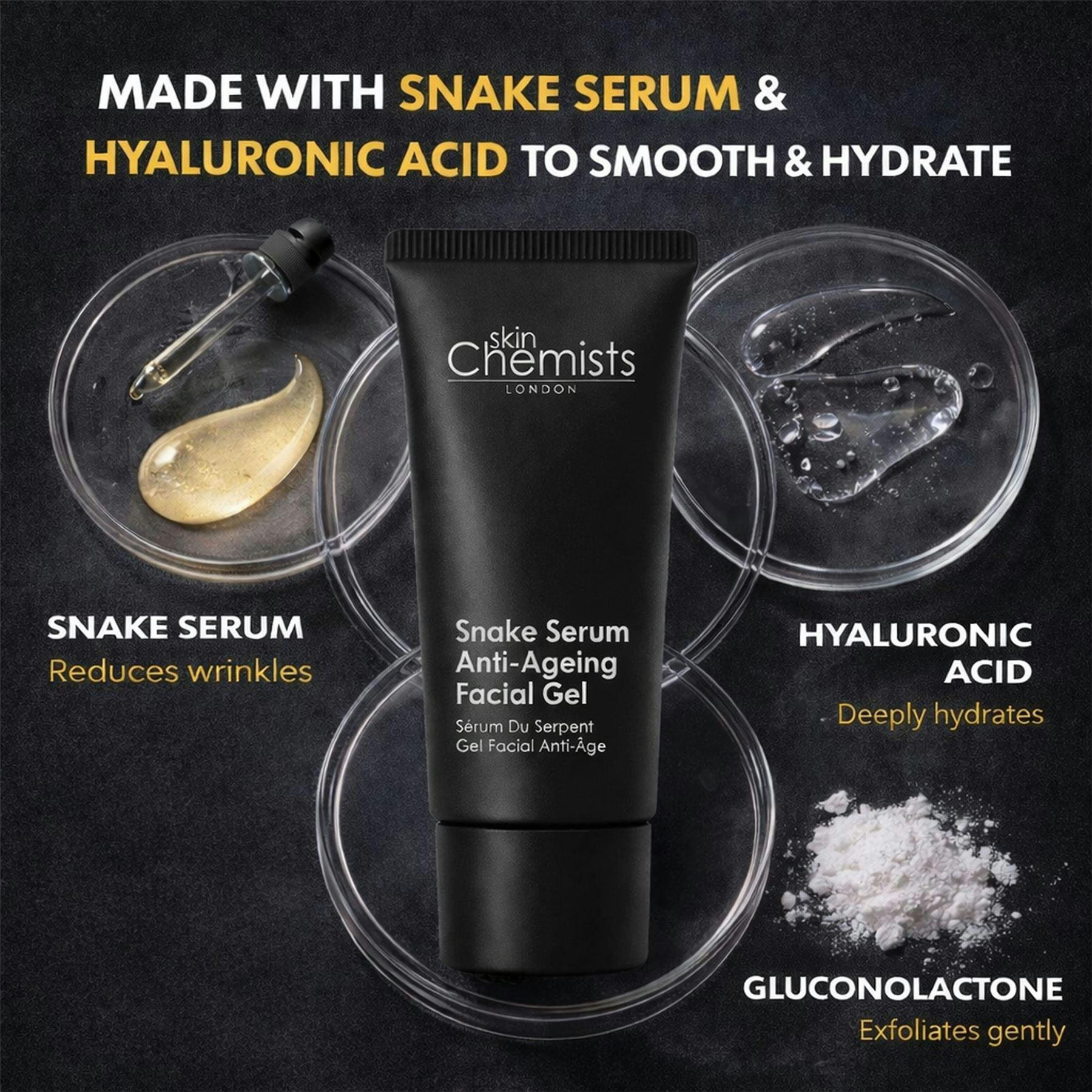 skinChemists Snake Serum Anti-Ageing Facial Gel 30ml , view 3 of 6